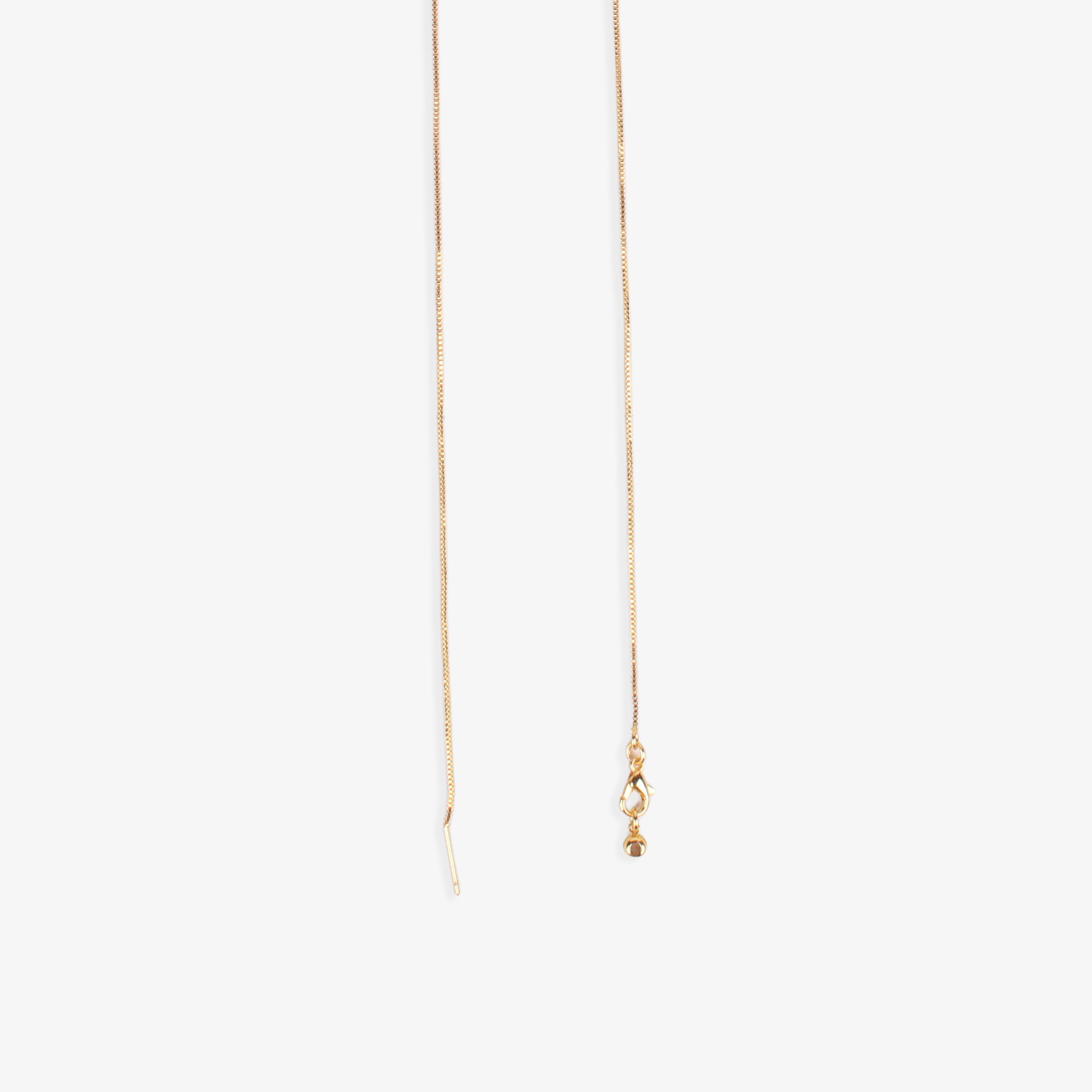 Ready-to-Wear Adjustable Box Chain Necklace with Slider Clasp - Gold, Approx Thickness 0.8mm Length 45cm