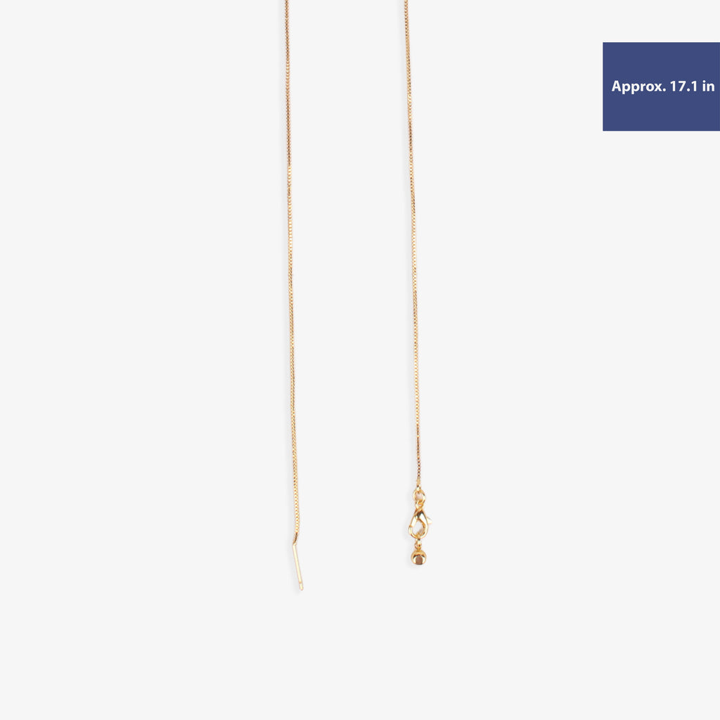 Ready-to-Wear Adjustable Box Chain Necklace with Slider Clasp - Gold, Approx Thickness 0.8mm Length 45cm