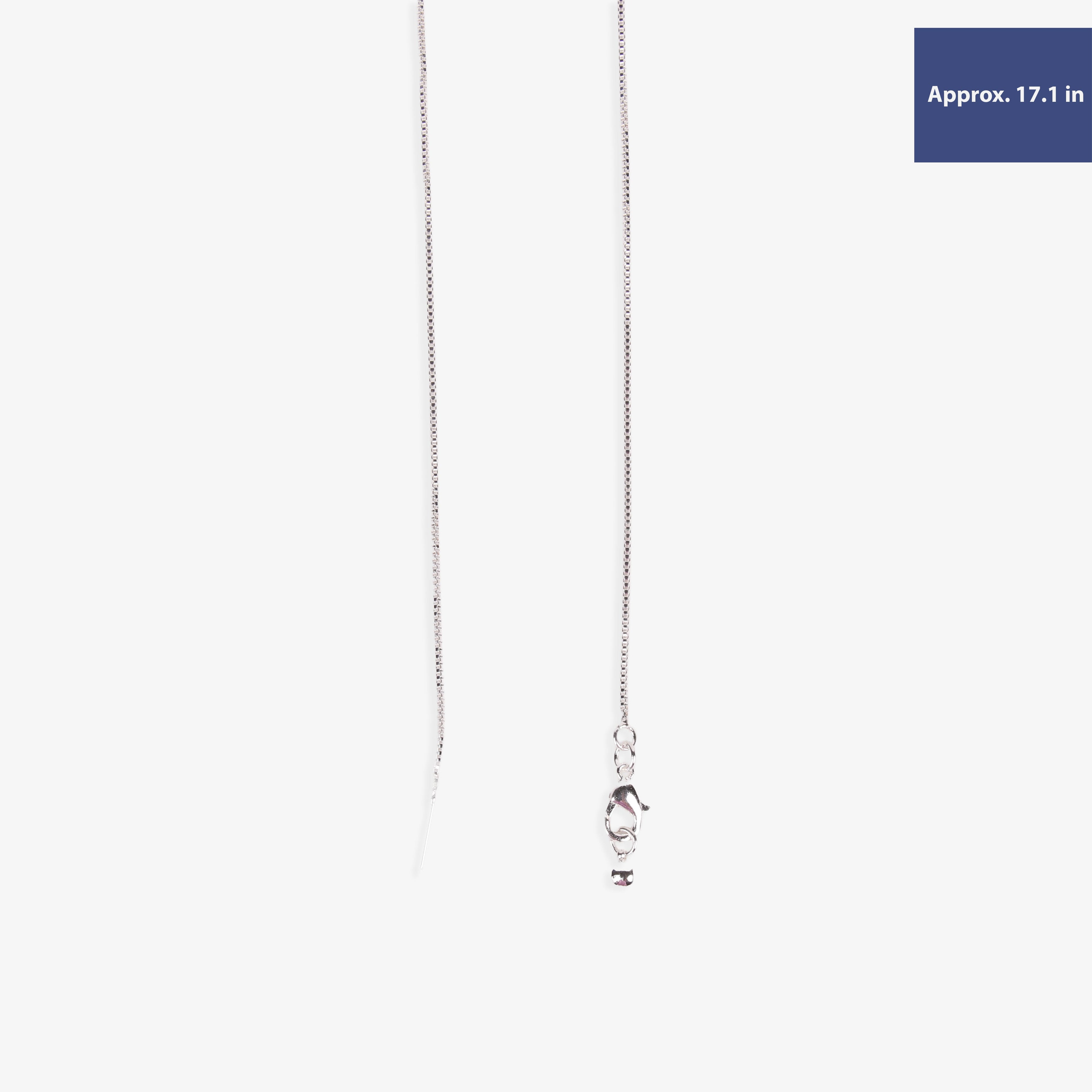 Ready-to-Wear Adjustable Box Chain Necklace with Slider Clasp - Silver, Approx Thickness 0.8mm Length 45cm
