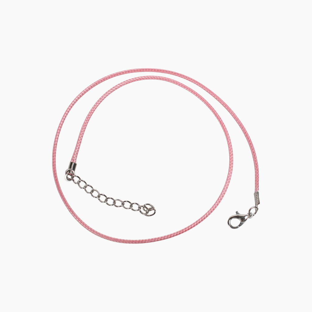 Ready-to-Wear Necklace Cord With Clasp Light Pink, Approx Thickness 1.5mm Length 50cm