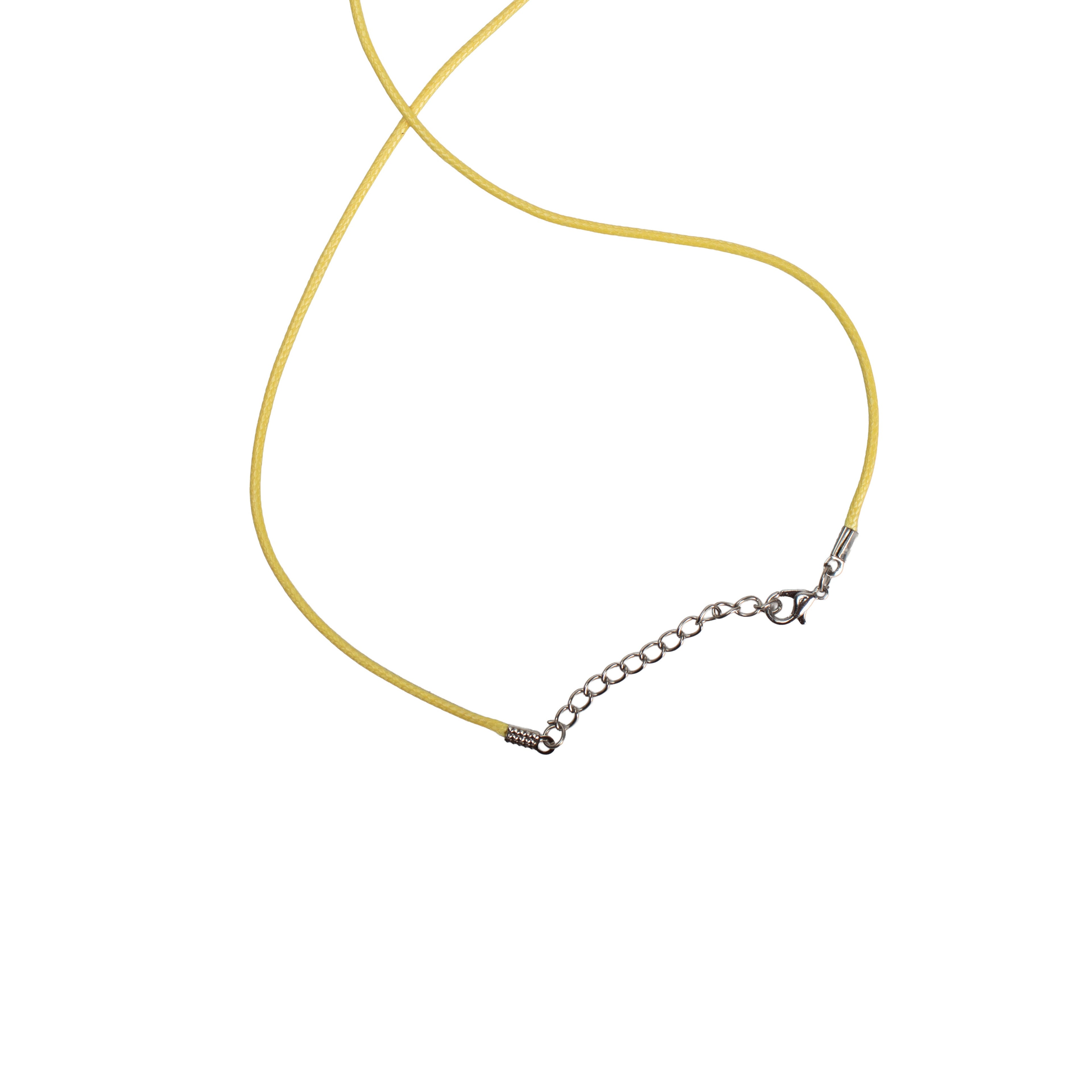 Ready-to-Wear Necklace Cord With Clasp Bright Yellow, Approx Thickness 1.5mm Length 50cm