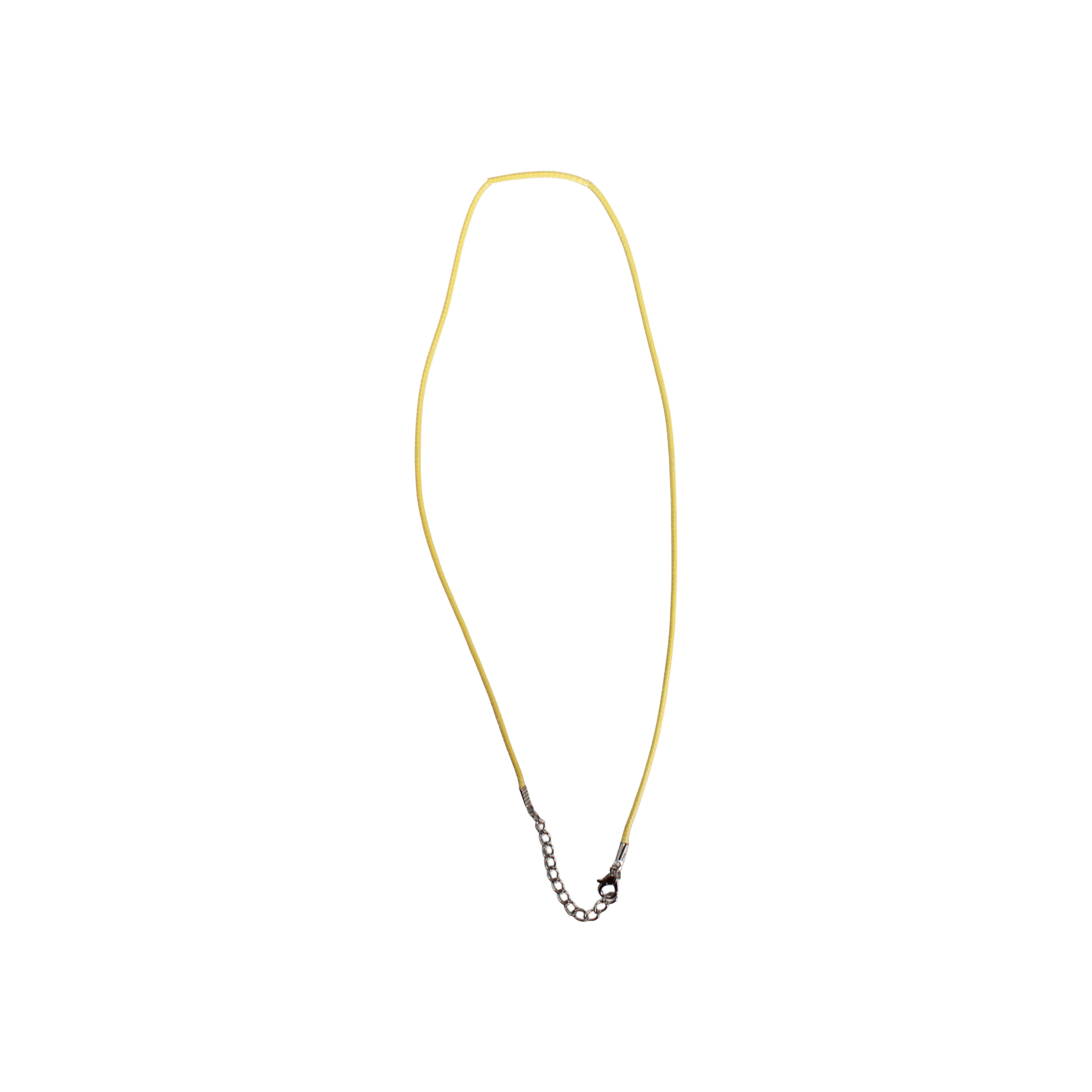 Ready-to-Wear Necklace Cord With Clasp Bright Yellow, Approx Thickness 1.5mm Length 50cm