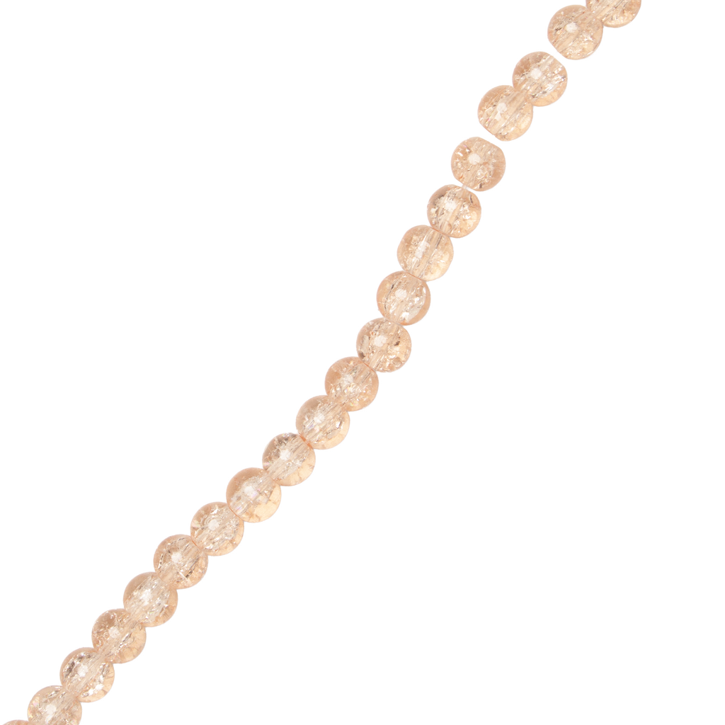 Crackle Glass Beads Peach 8mm 35 Beads 1string