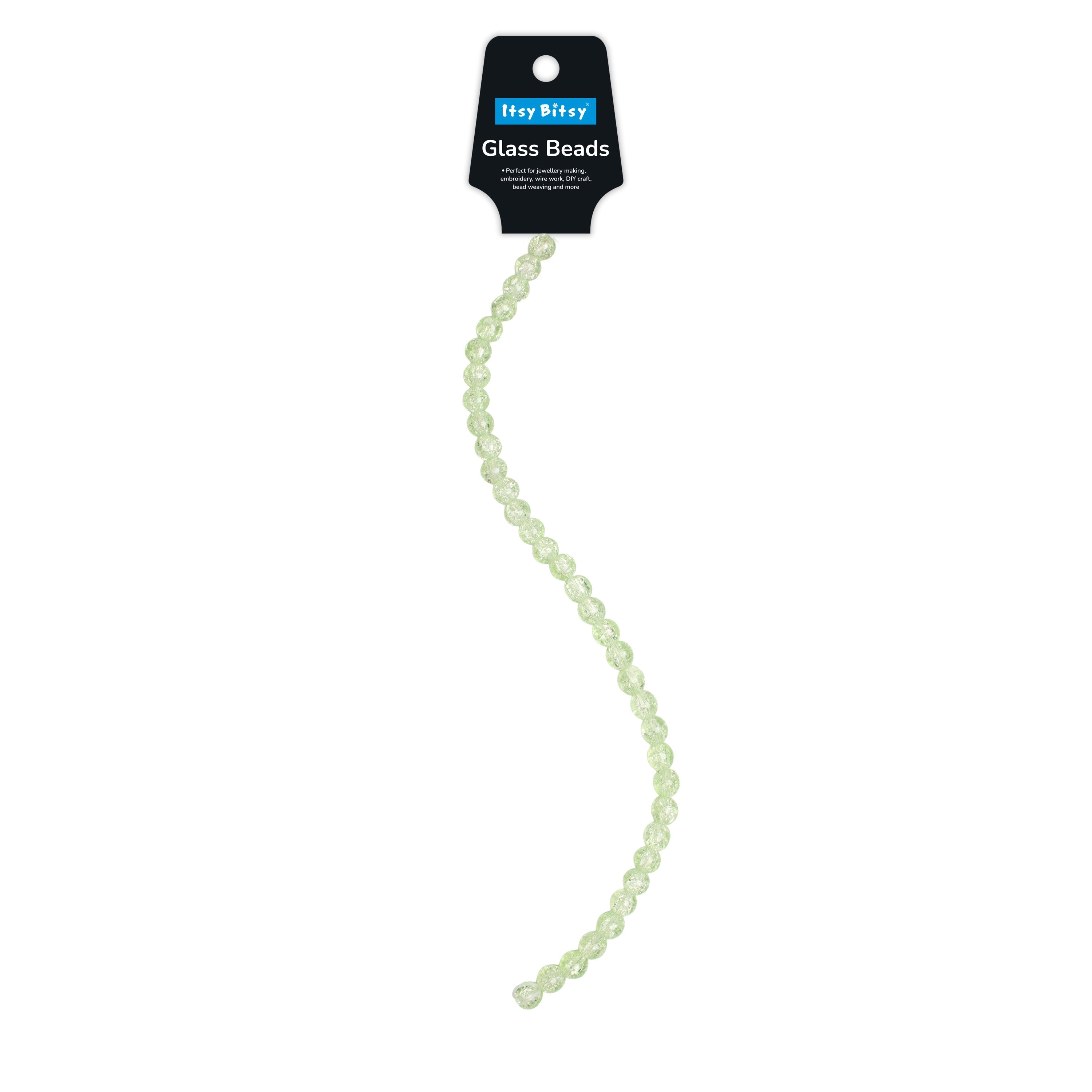 Crackle Glass Beads Light Green 8mm 35 Beads 1string