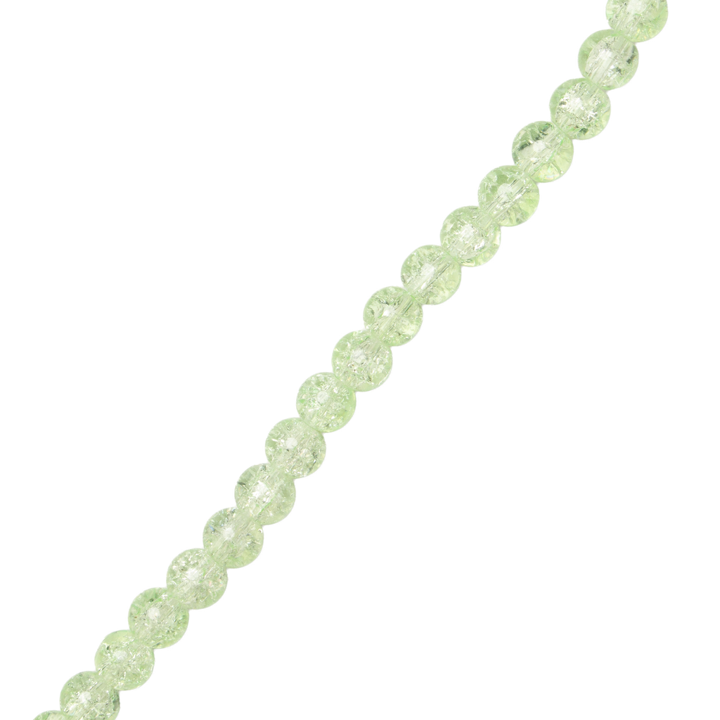 Crackle Glass Beads Light Green 8mm 35 Beads 1string