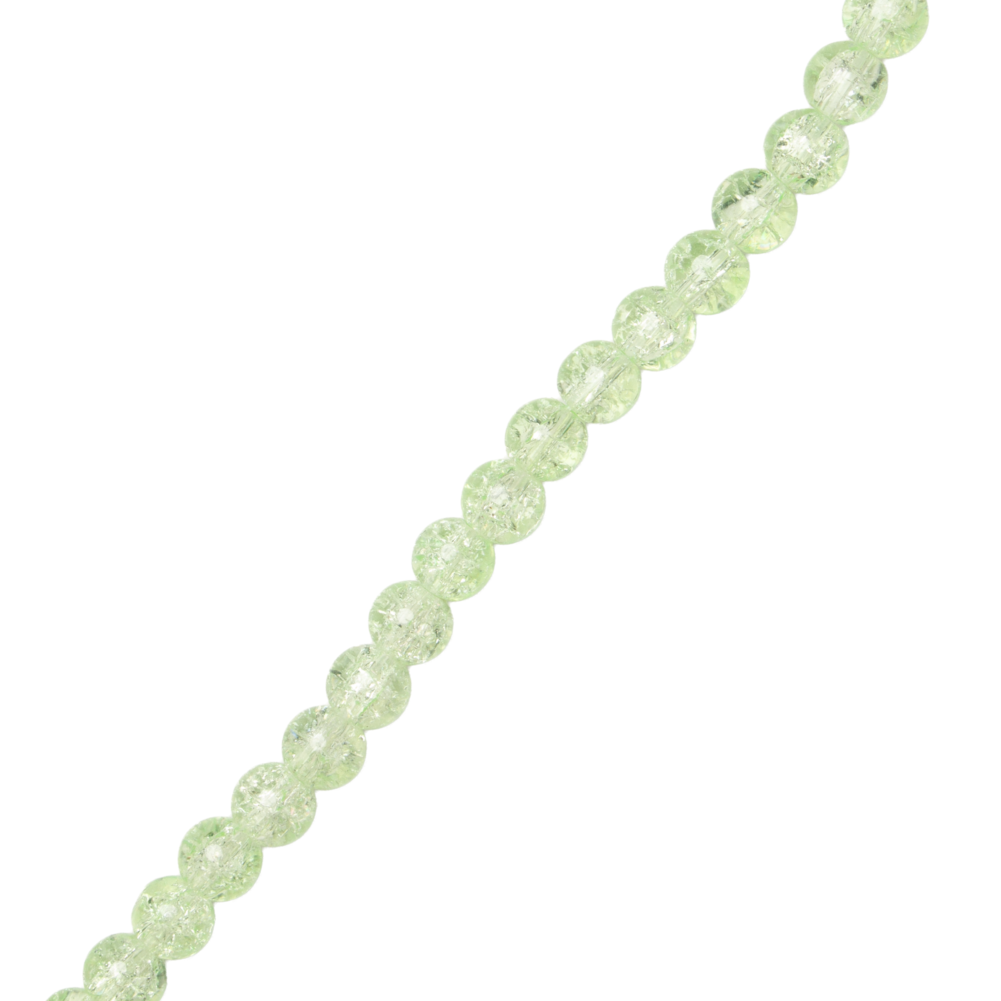 Crackle Glass Beads Light Green 8mm 35 Beads 1string