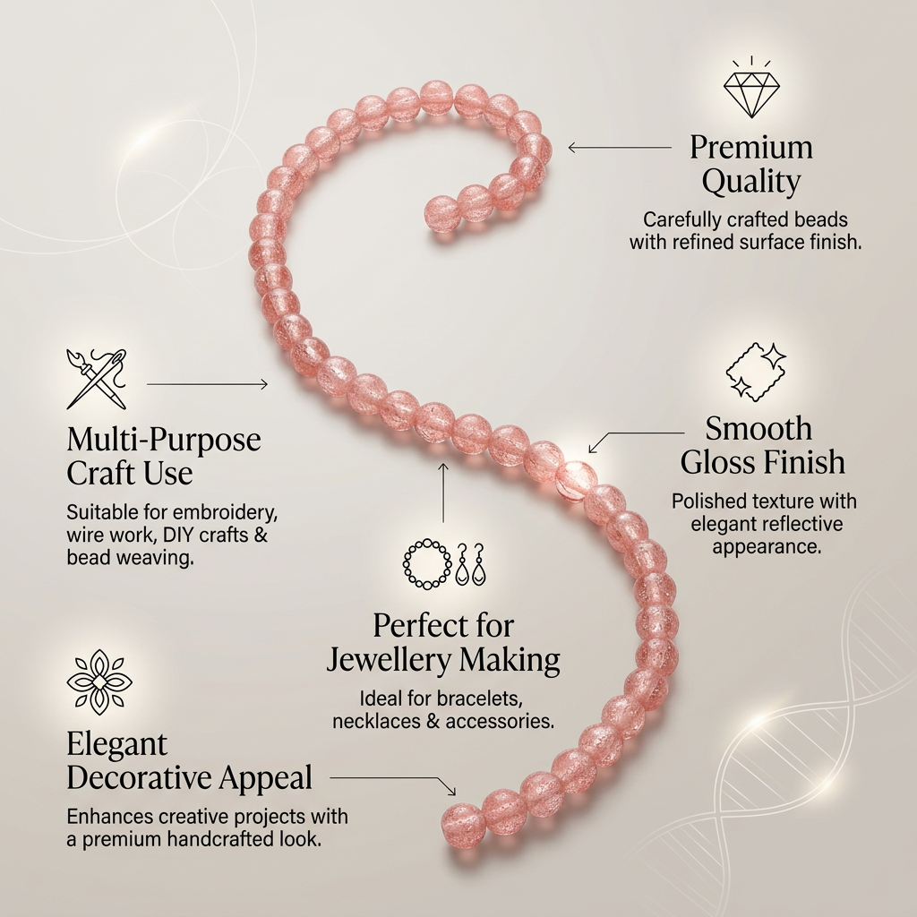 Crackle Glass Beads Rose Pink 8mm 35 Beads 1string