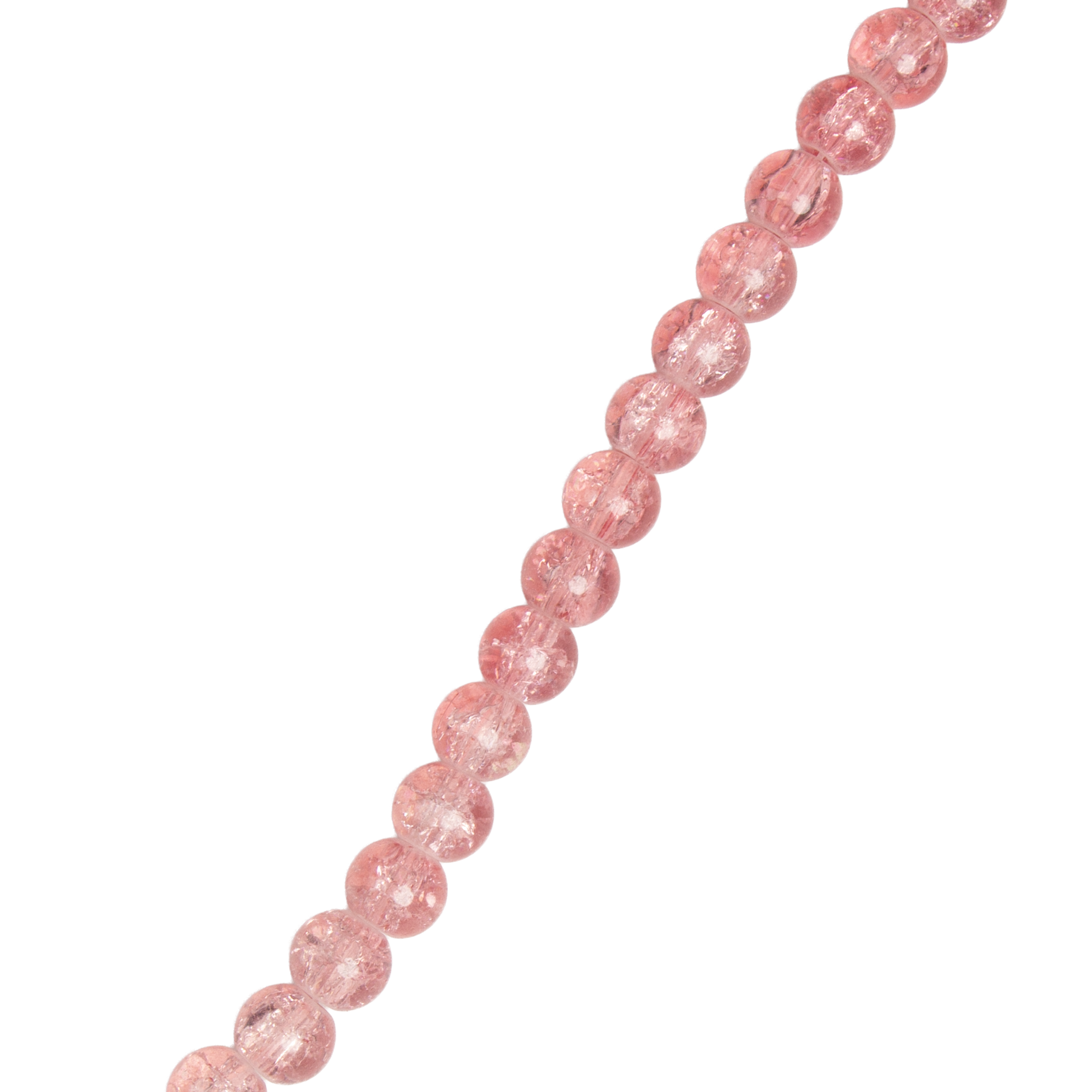 Crackle Glass Beads Rose Pink 8mm 35 Beads 1string