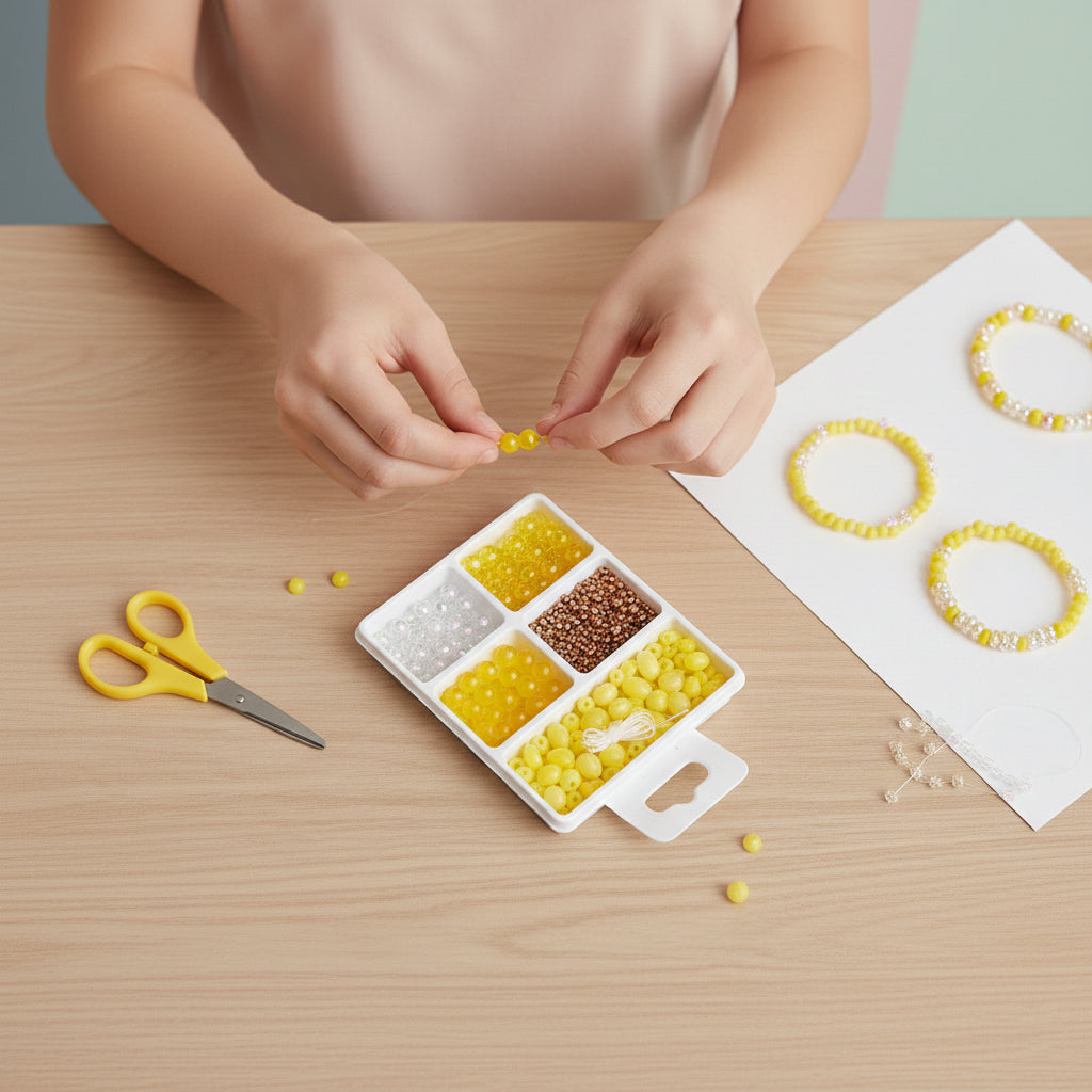 My Bead Studio Bracelet Making Kit Sunshine Yellow 5 Compartments Blister
