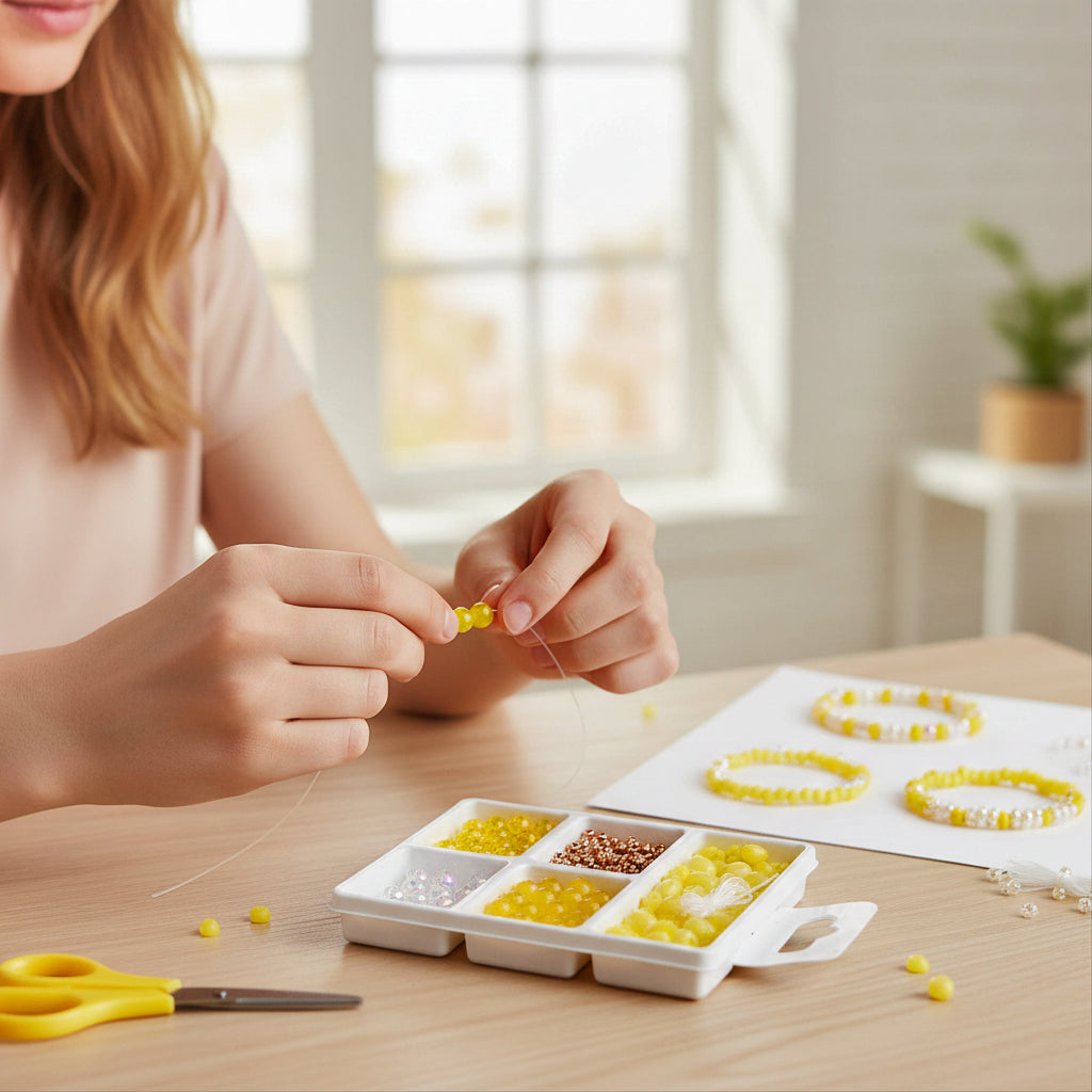 My Bead Studio Bracelet Making Kit Sunshine Yellow 5 Compartments Blister