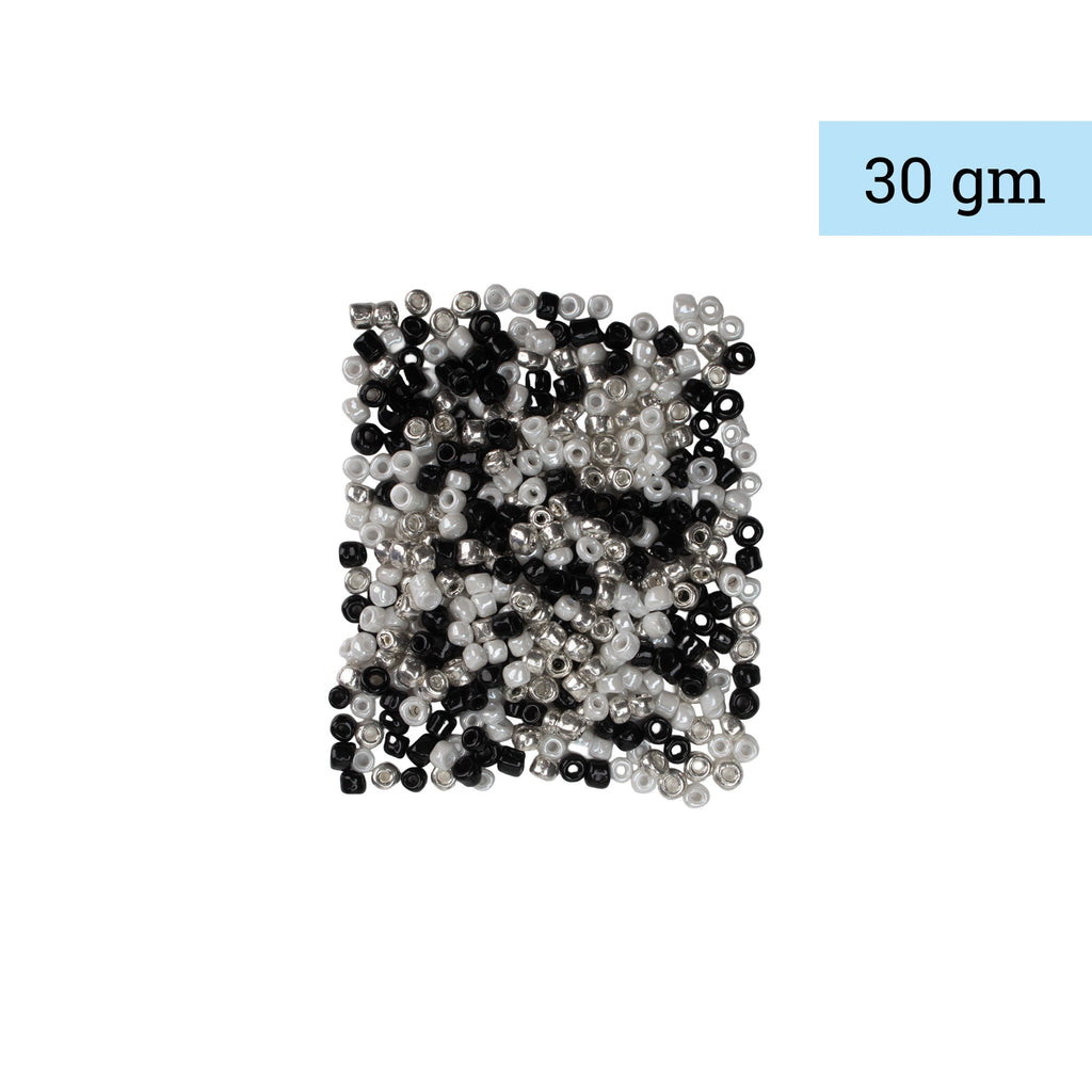 My Bead Studio Seed Beads Black & White 30gm 1PC