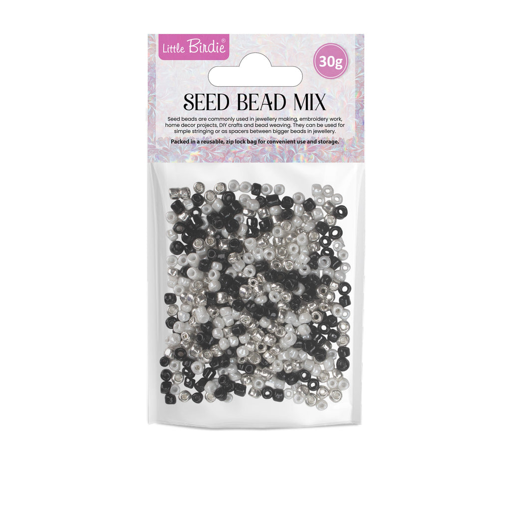 My Bead Studio Seed Beads Black & White 30gm 1PC