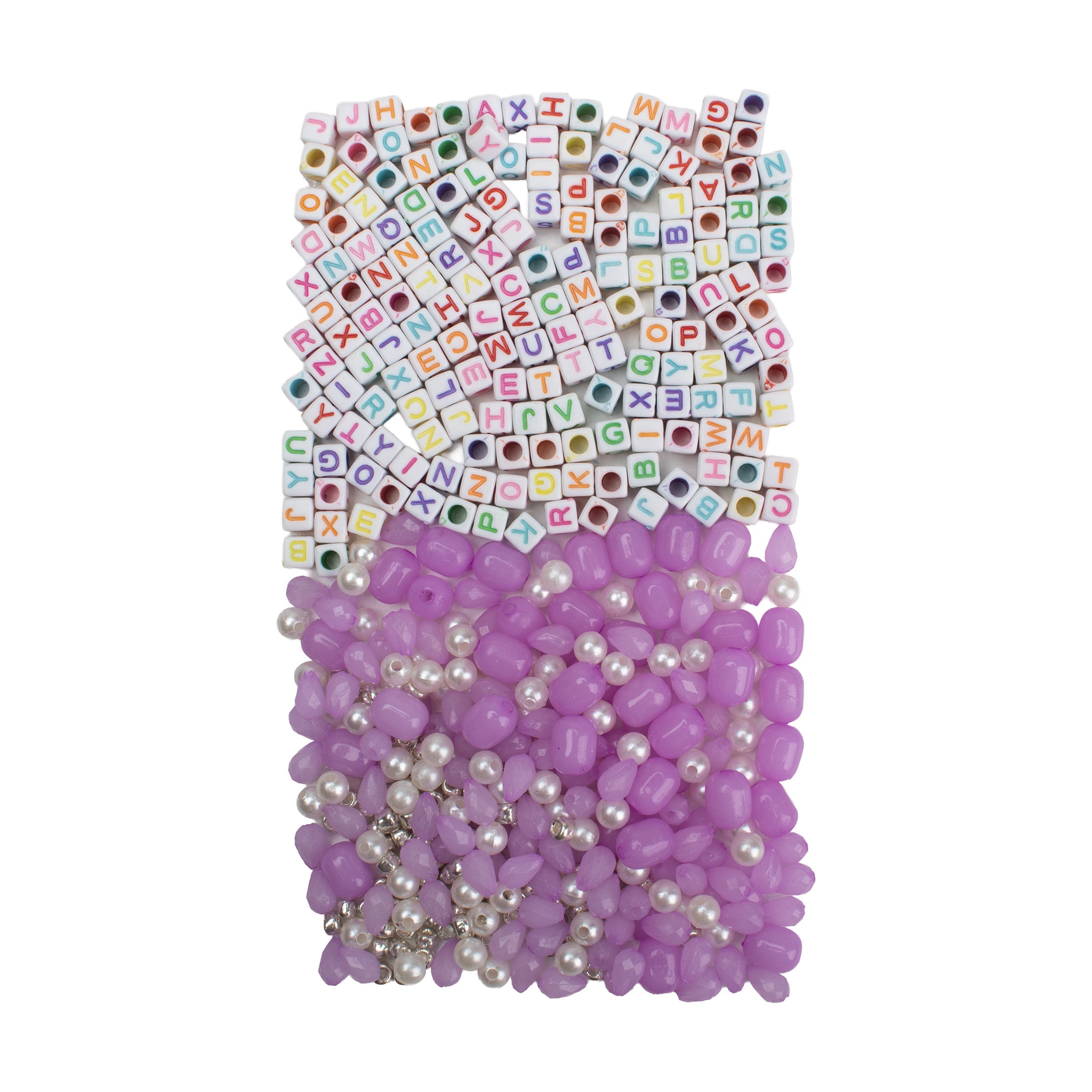 My Bead Studio Alphabet Beads with Assorted Beads Lavender Orchid 80gm 1PC