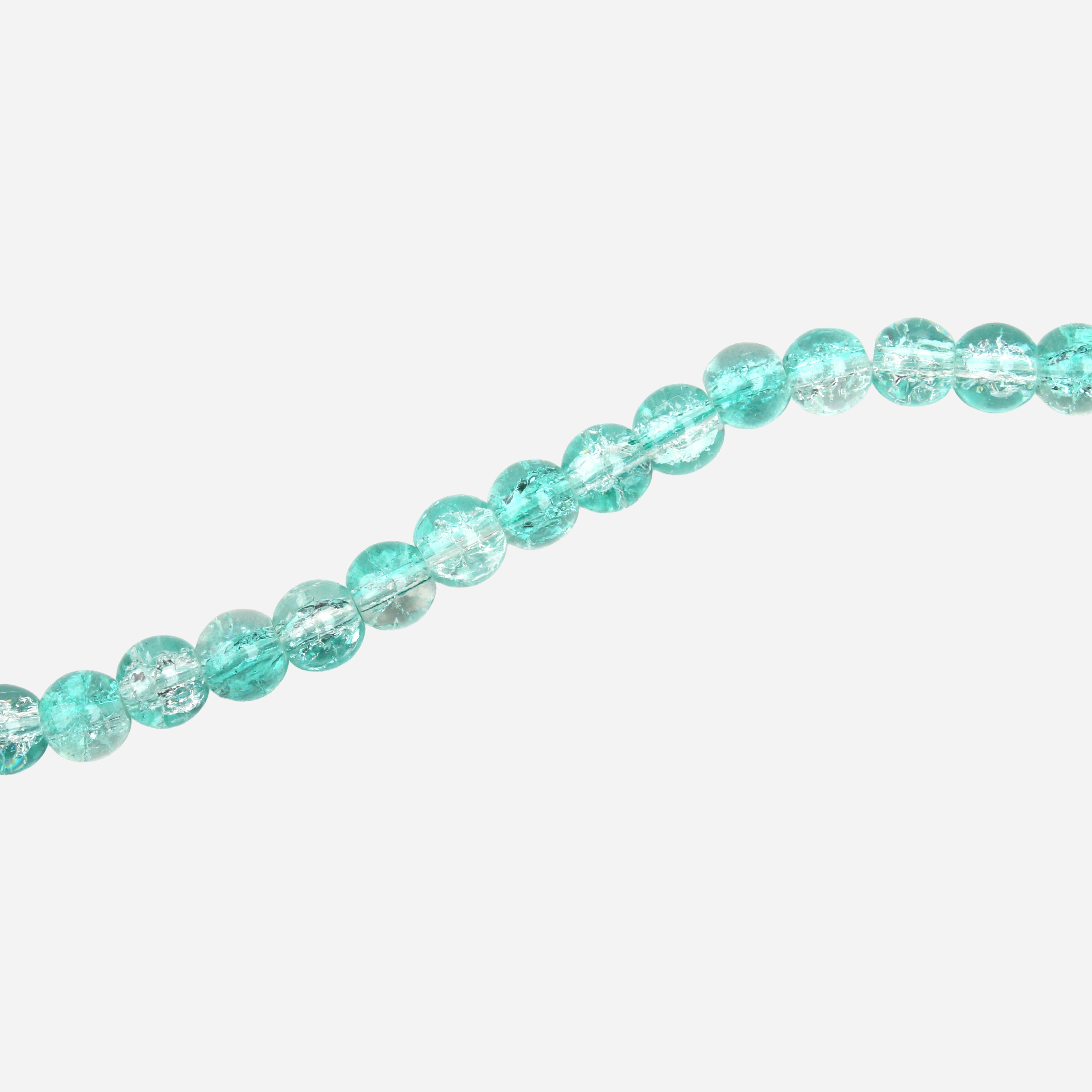 Glass Bead Round Dual Tone Teal 8mm 35beads 1string