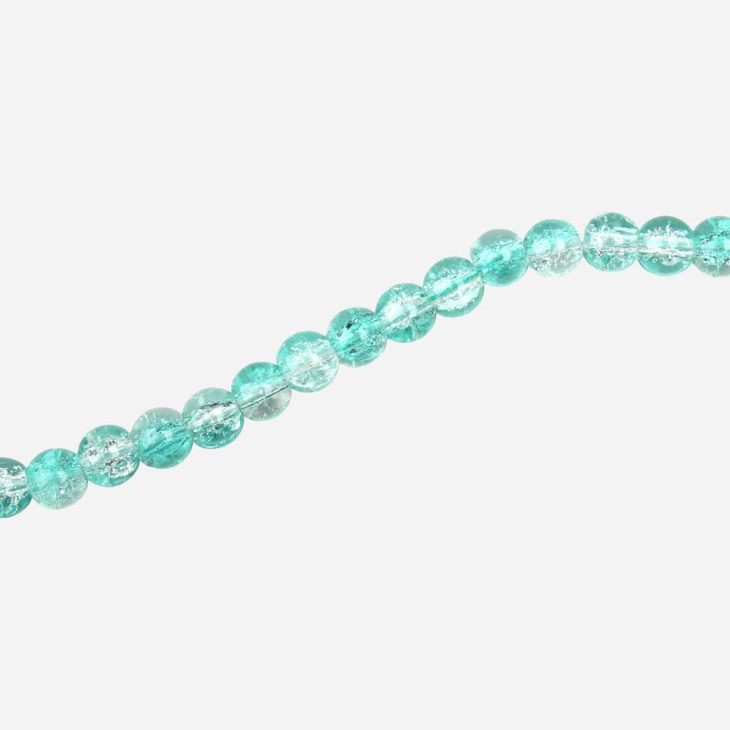 Glass Bead Round Dual Tone Teal 8mm 35beads 1string