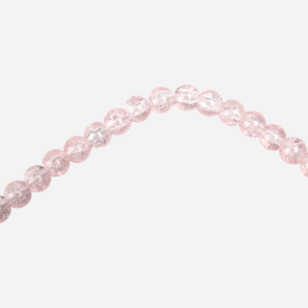 Glass Bead Round Dual Tone Pink Mist 8mm 35beads 1string