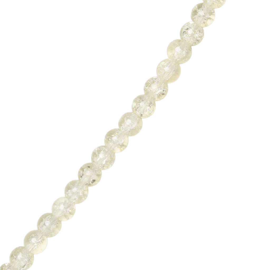 Glass Bead Round Dual Tone Clear Crystal 8mm 35beads 1string