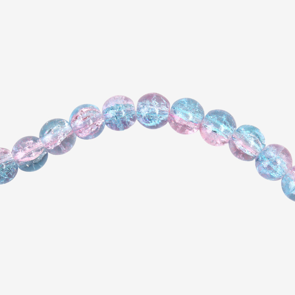 Glass Bead Round Dual Tone Sky Rose 8mm 35beads 1string