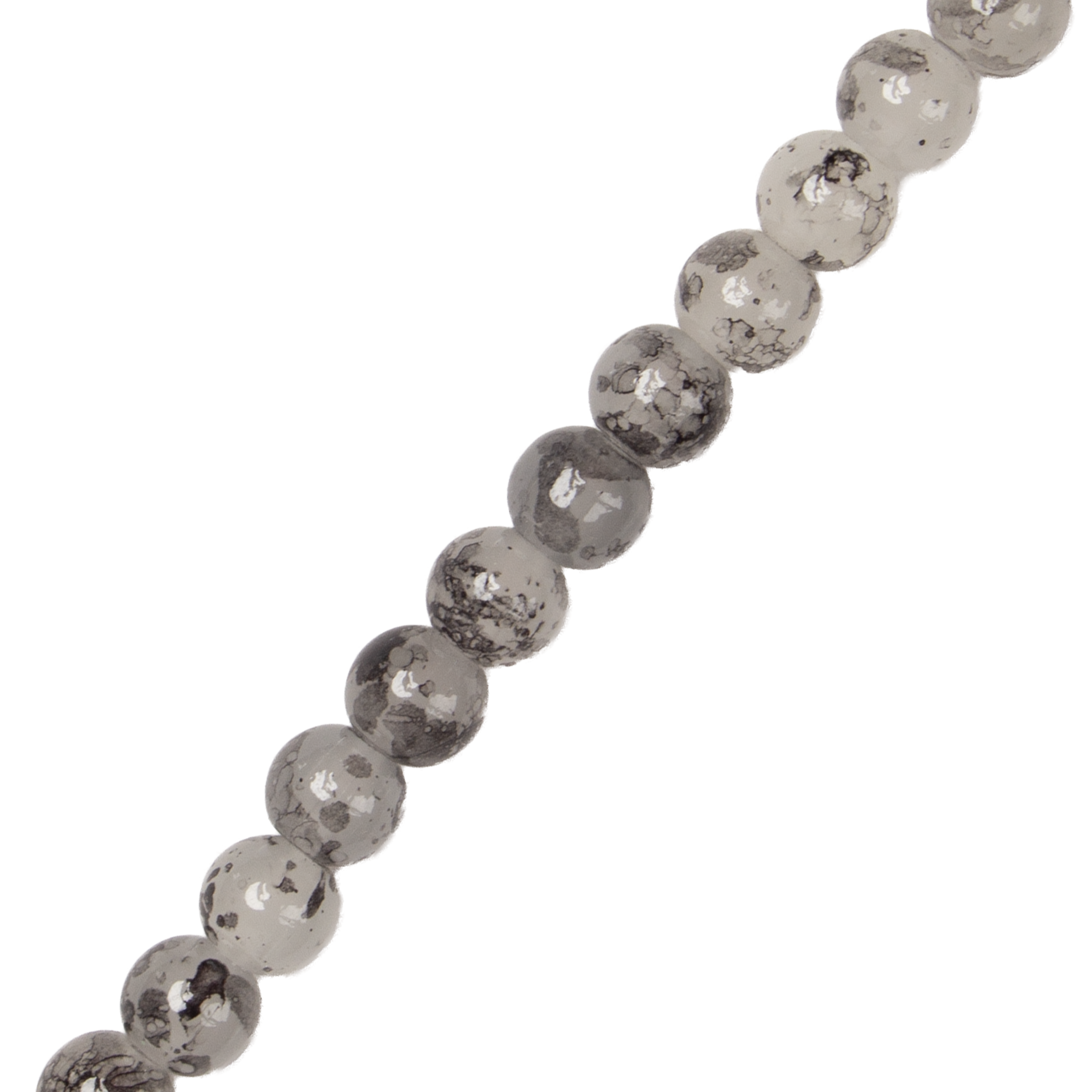 Glass Bead Round Dual Tone Cloud Grey 8mm 35beads 1string