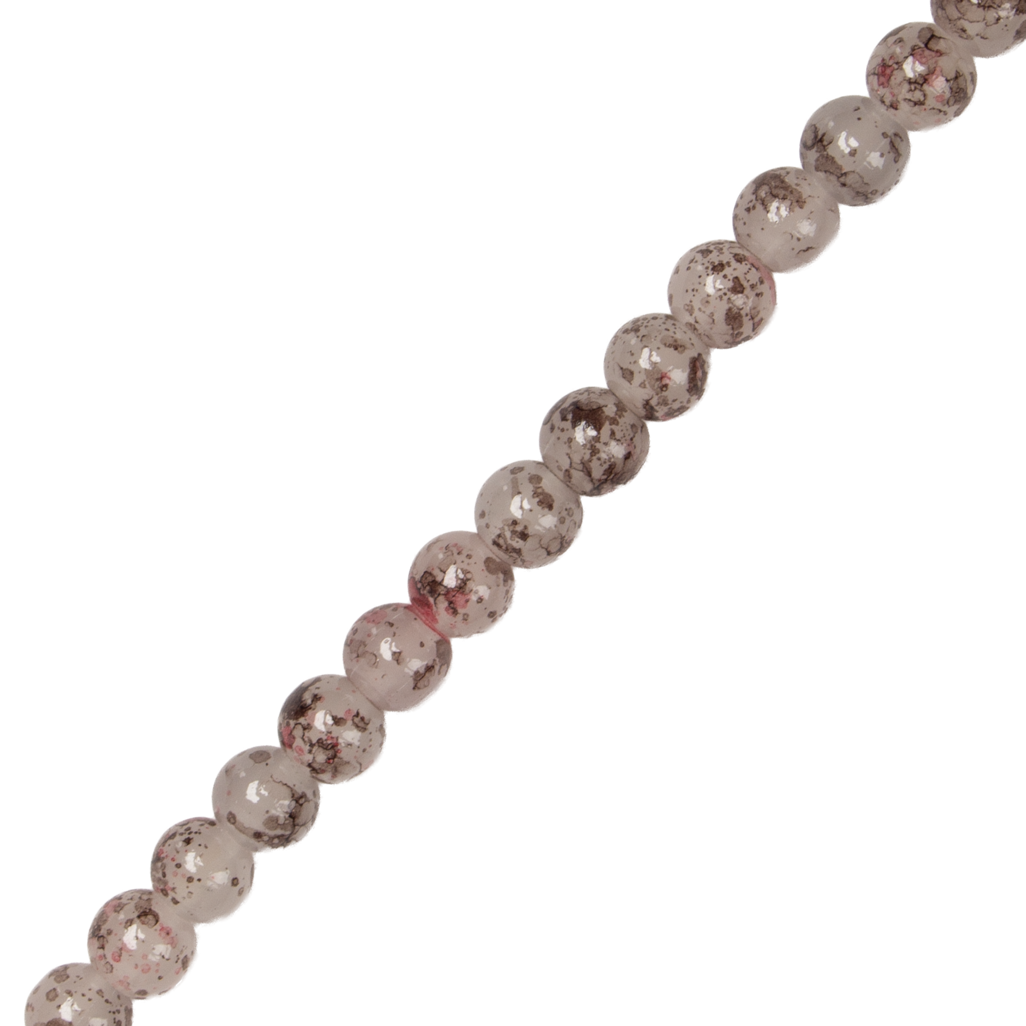 Glass Bead Round Dual Tone Plum Punch 8mm 35beads 1string