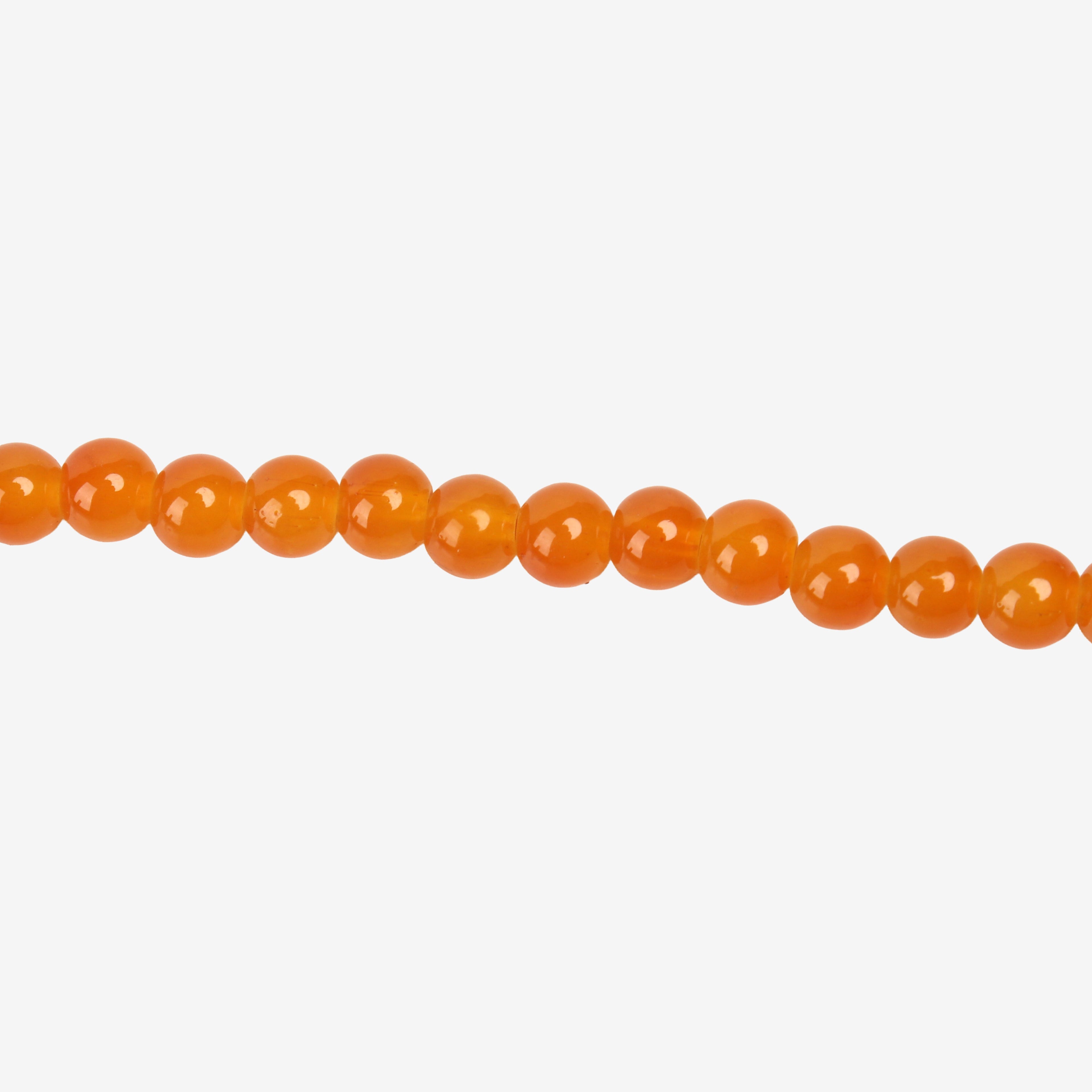 Glass Bead Round Orange 8mm 35beads 1string