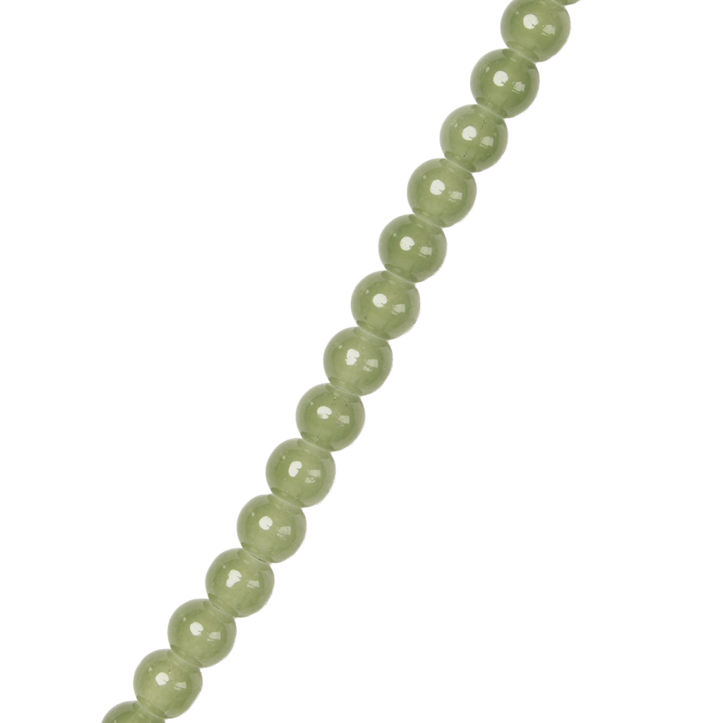 Glass Bead Round Fern Green 8mm 35beads 1string