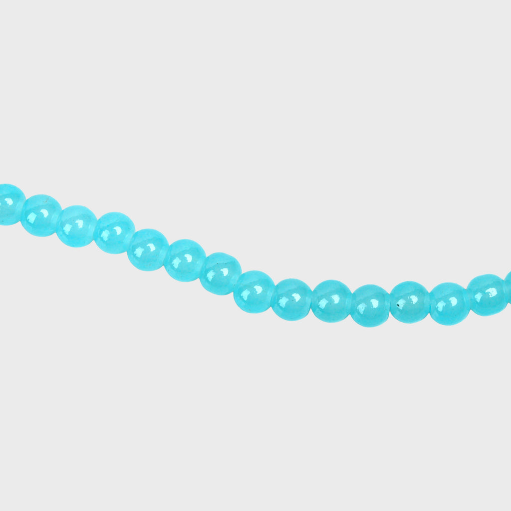 Glass Bead Round Lagoon Blue 8mm 35beads 1string
