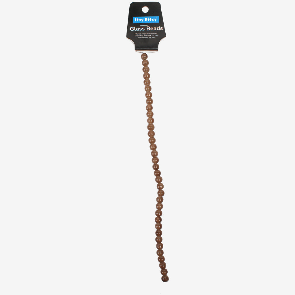 Glass Bead Round Brown 8mm 35beads 1string