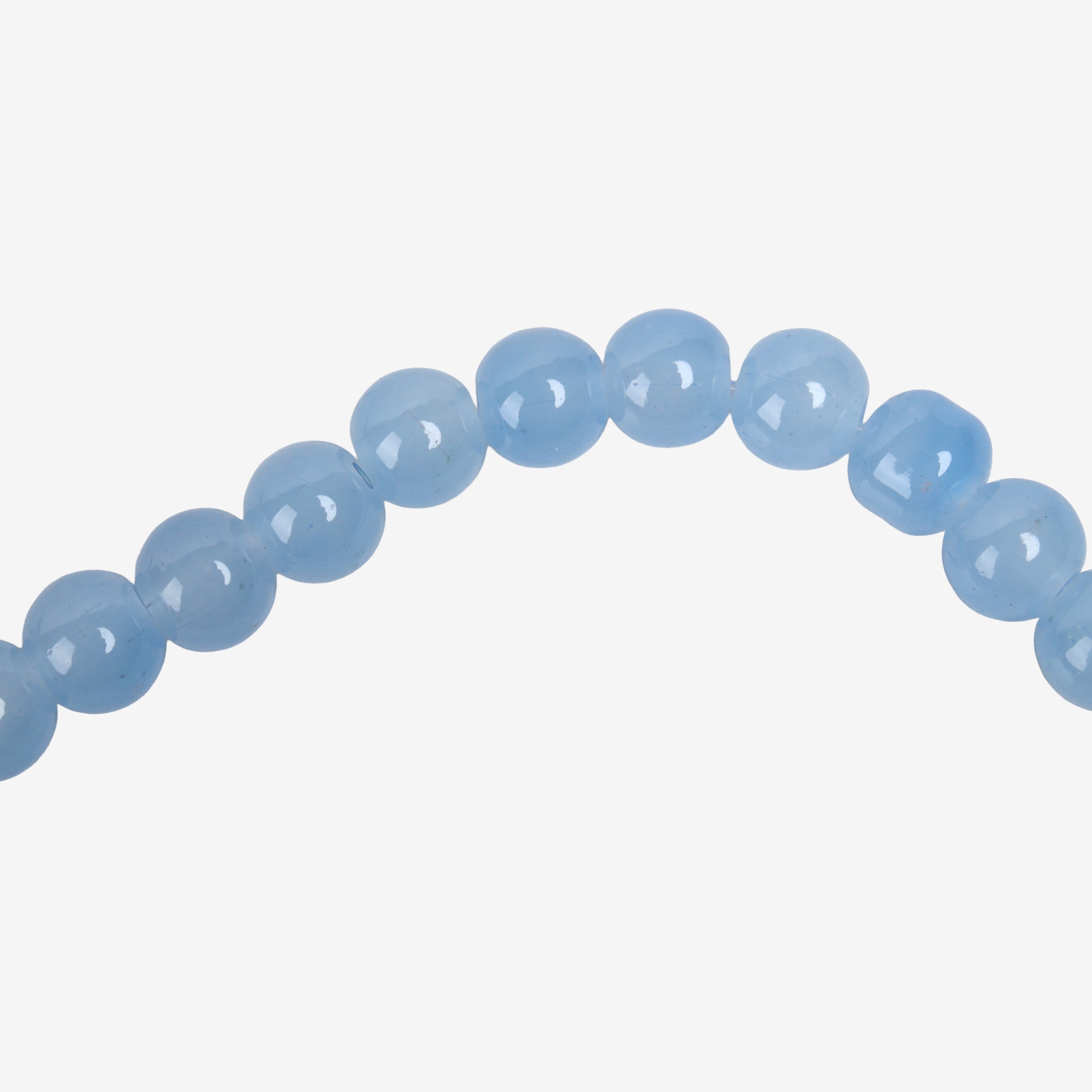 Glass Bead Round Pastel Blue 8mm 35beads 1string