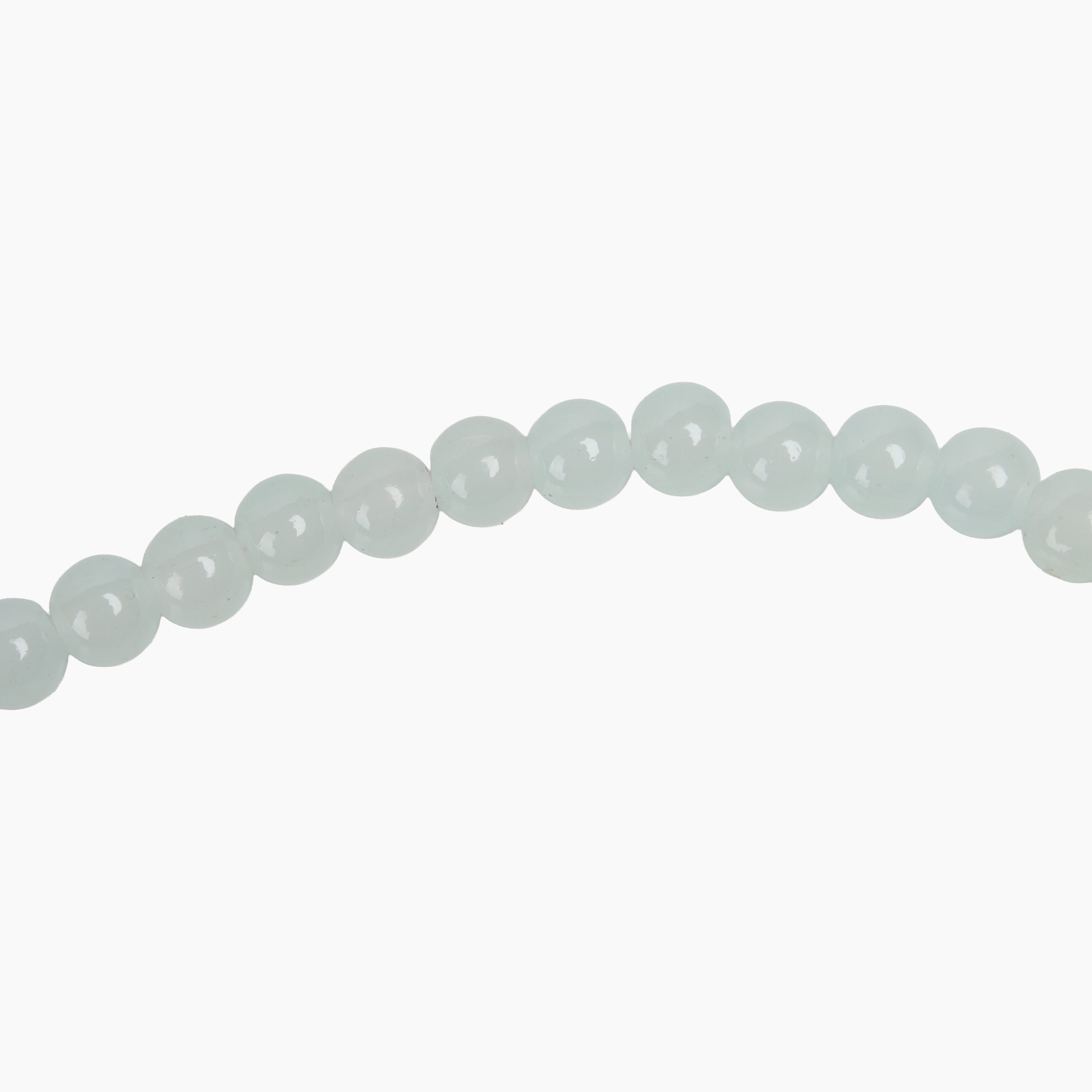 Glass Bead Round Pale Green 8mm 35beads 1string