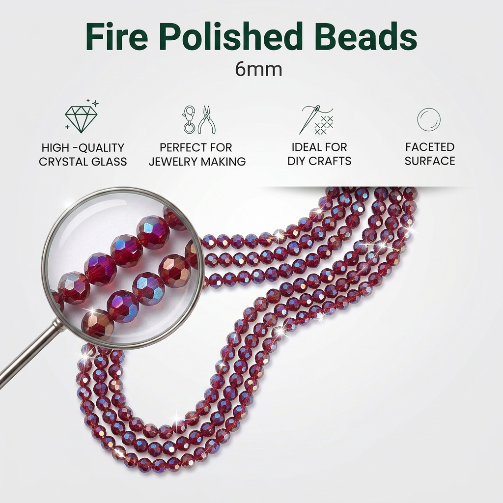 Fire Polished Beads Rainbow Crystal 6mm Crystal Amethyst 1 string