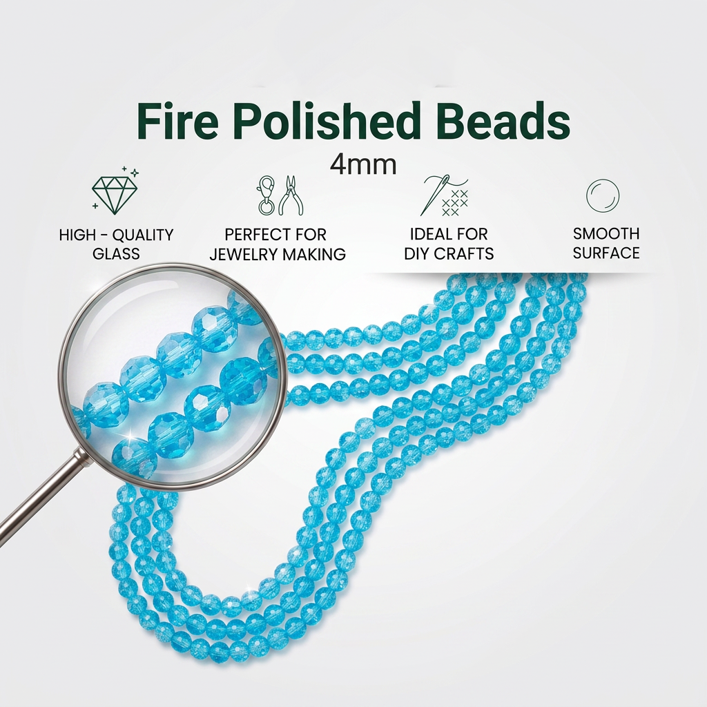 Fire Polished Beads Rainbow Crystal 4mm Aquamarine 1 string
