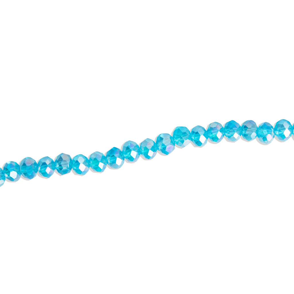 Fire Polished Beads Rainbow Crystal 6mm Aquamarine 1 string