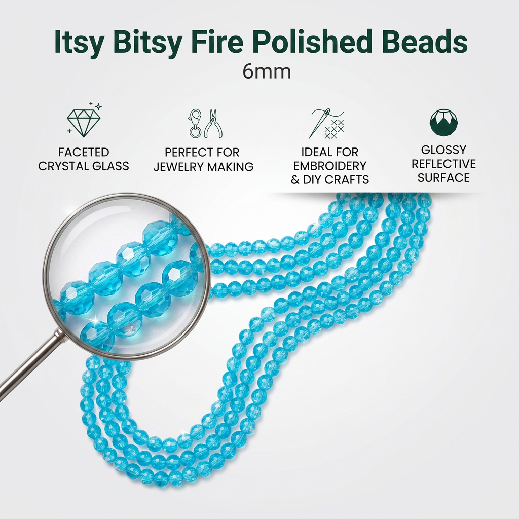 Fire Polished Beads Rainbow Crystal 6mm Aquamarine 1 string