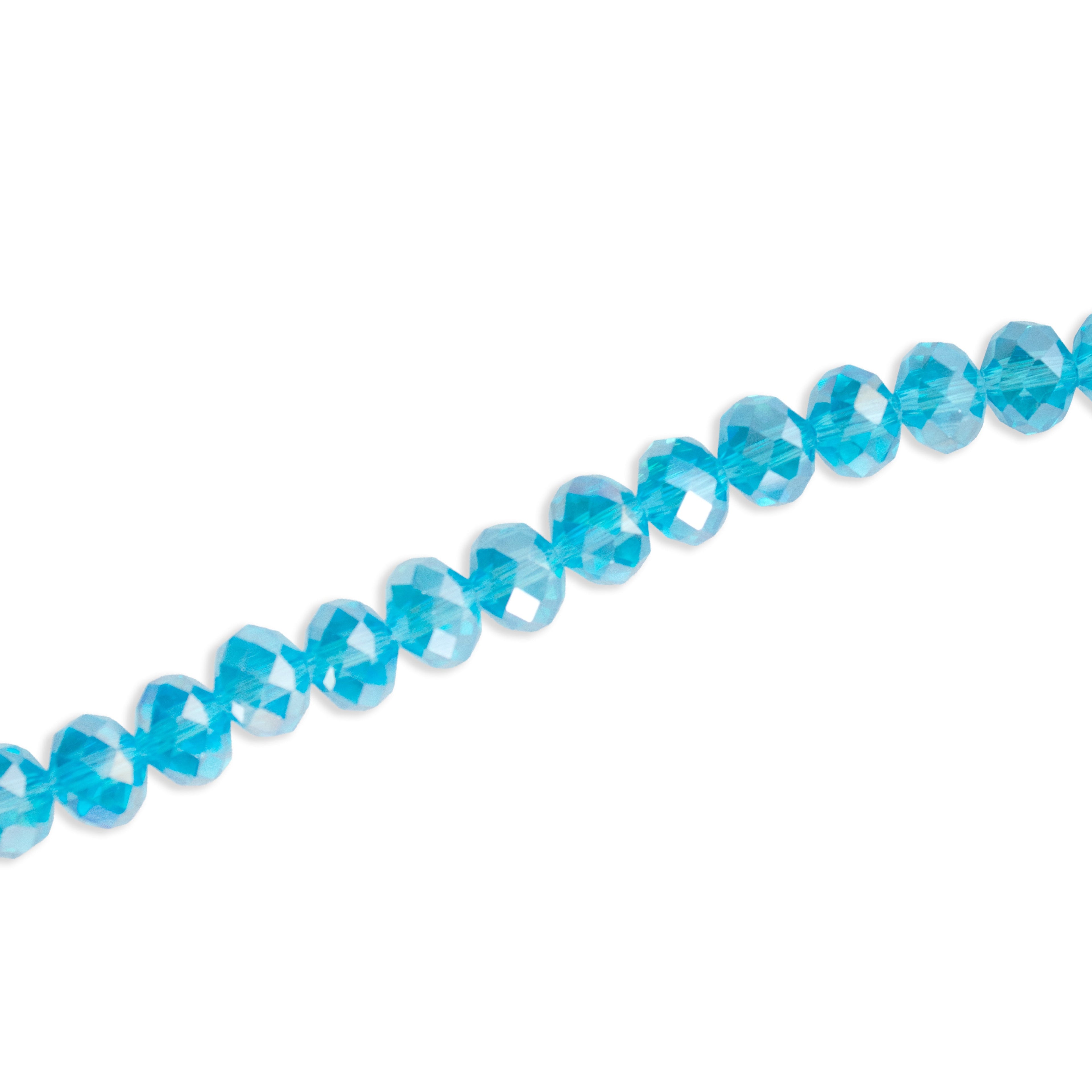 Fire Polished Beads Rainbow Crystal 8mm Aquamarine 1 string