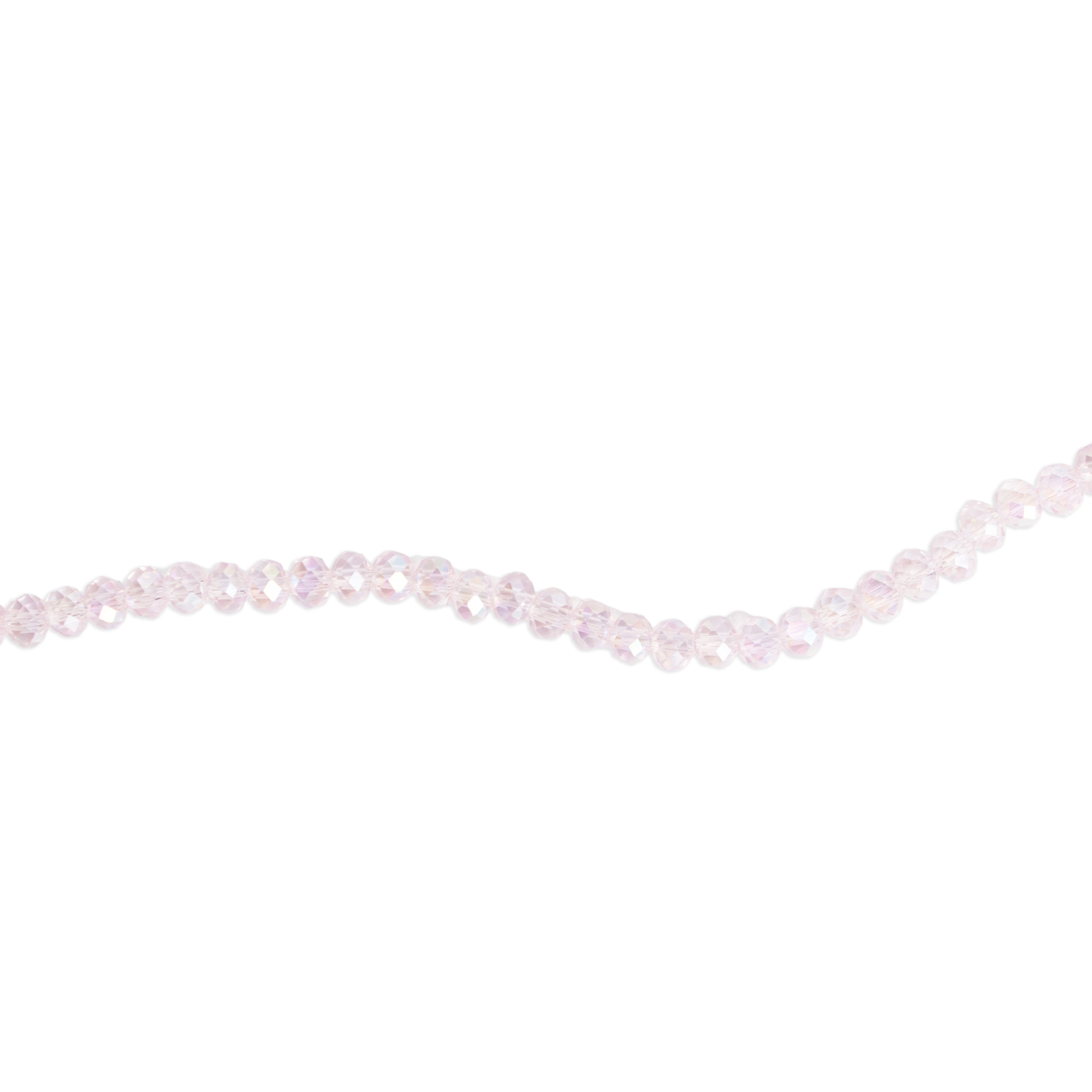 Fire Polished Beads Rainbow Crystal 4mm Pink Diamond 1 string