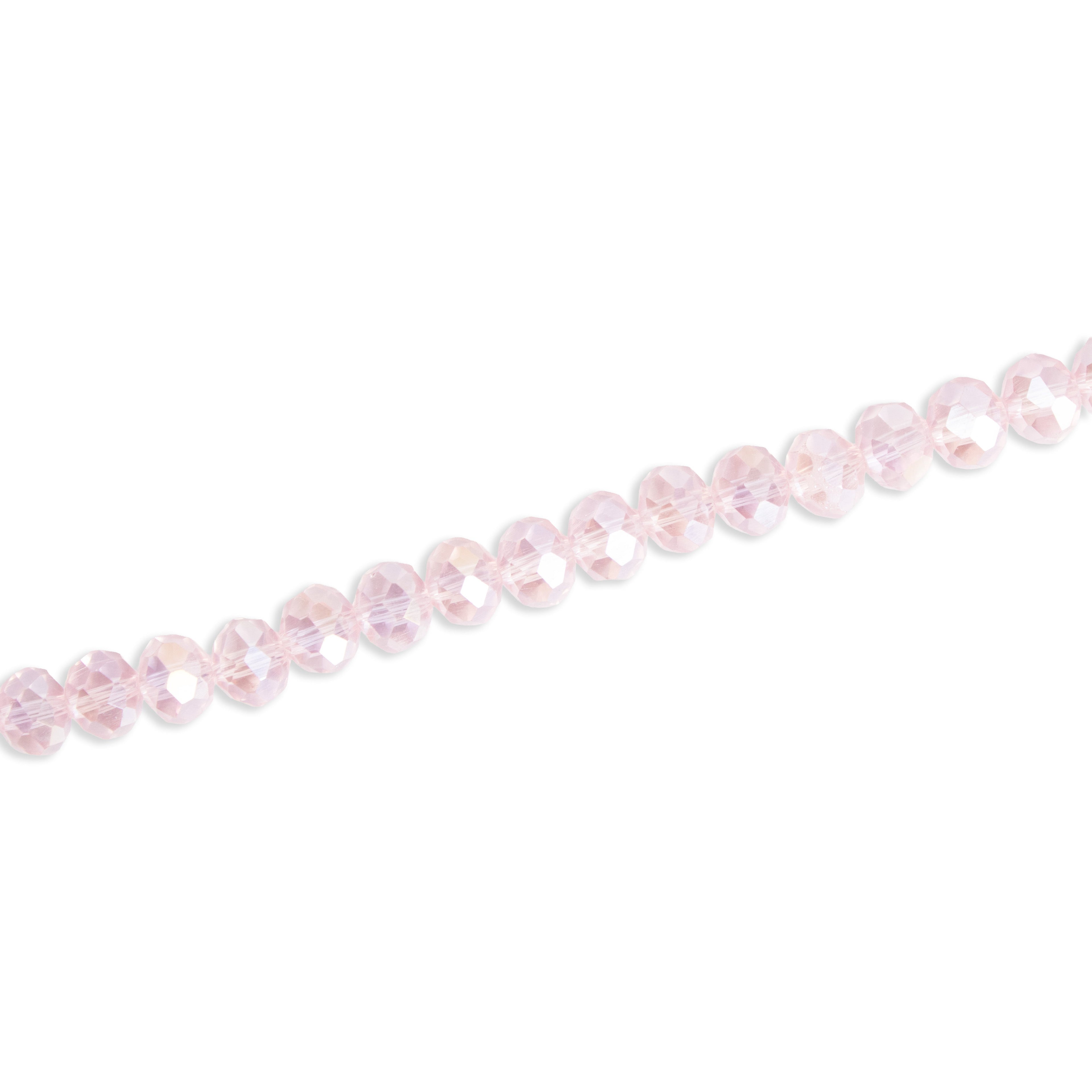 Fire Polished Beads Rainbow Crystal 8mm Pink Diamond 1 string