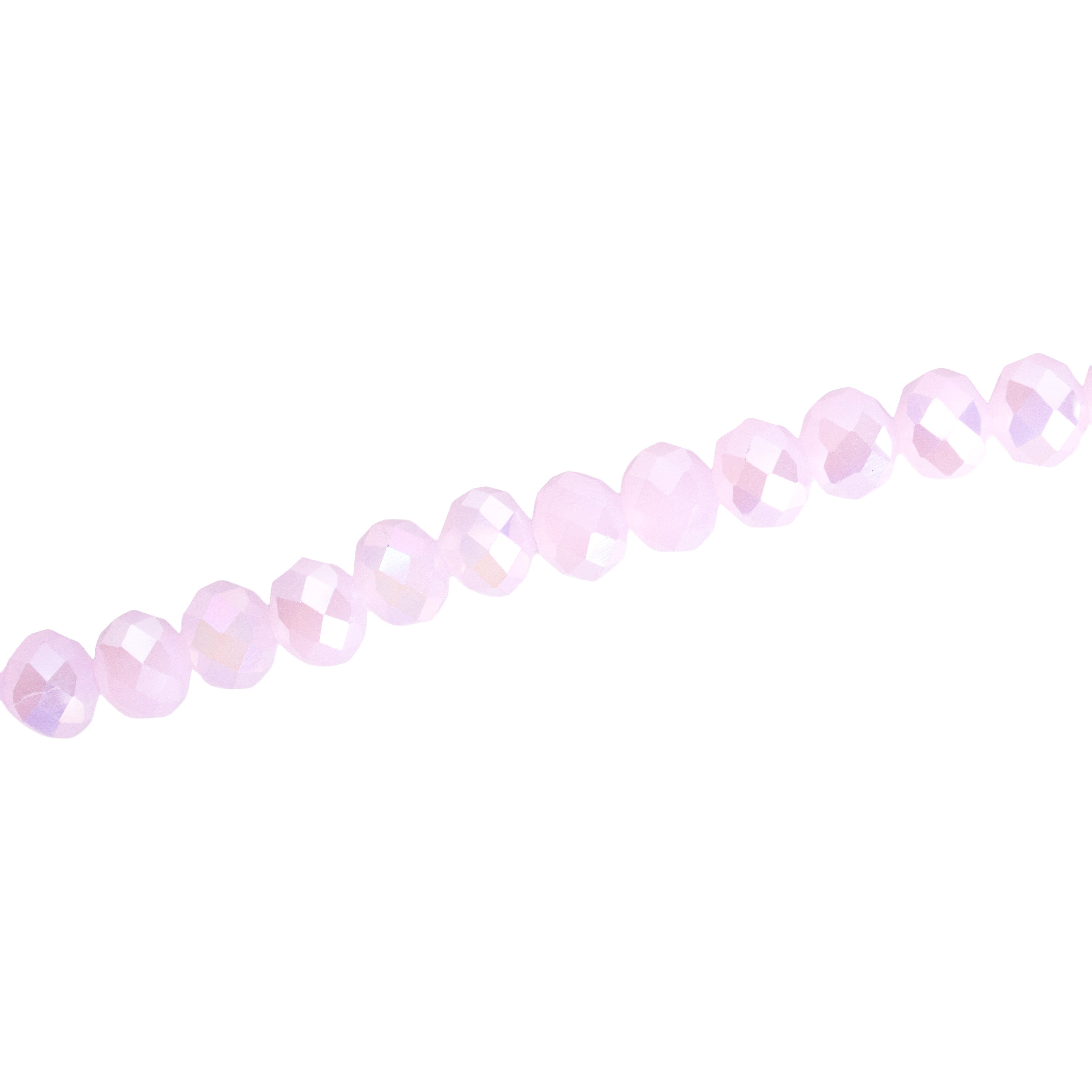 Fire Polished Beads Opaque Crystal 8mm Rose Crystal 1 string