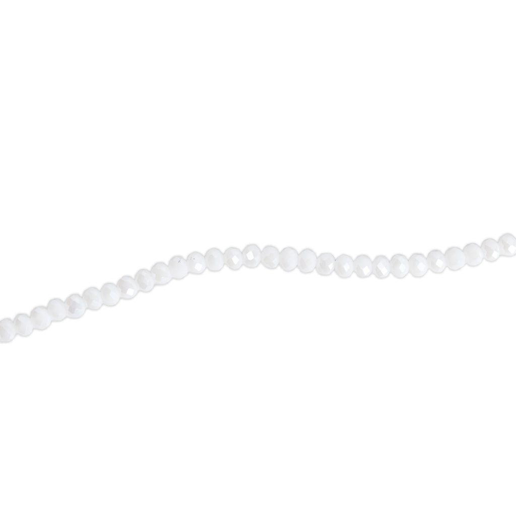 Fire Polished Beads Opaque Crystal 4mm White 1string