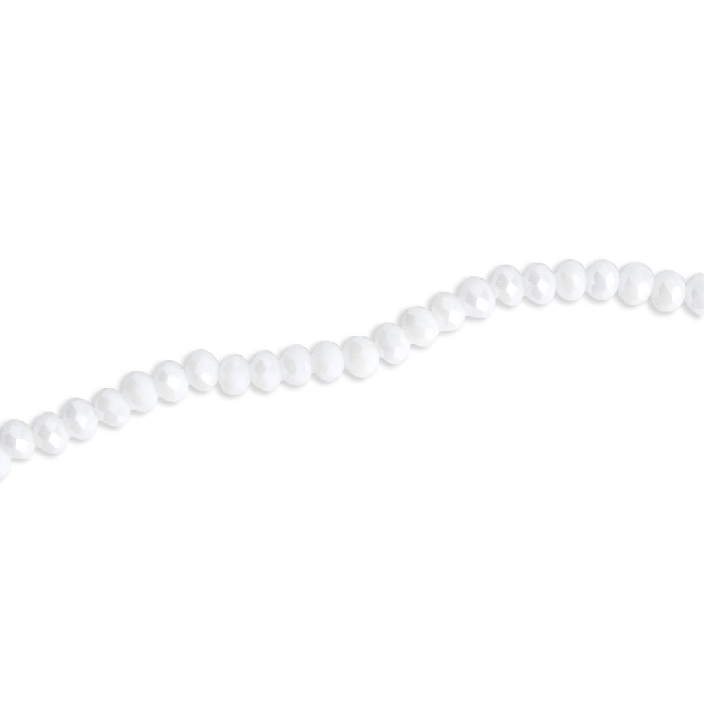 Fire Polished Beads Opaque Crystal 6mm White 1 string