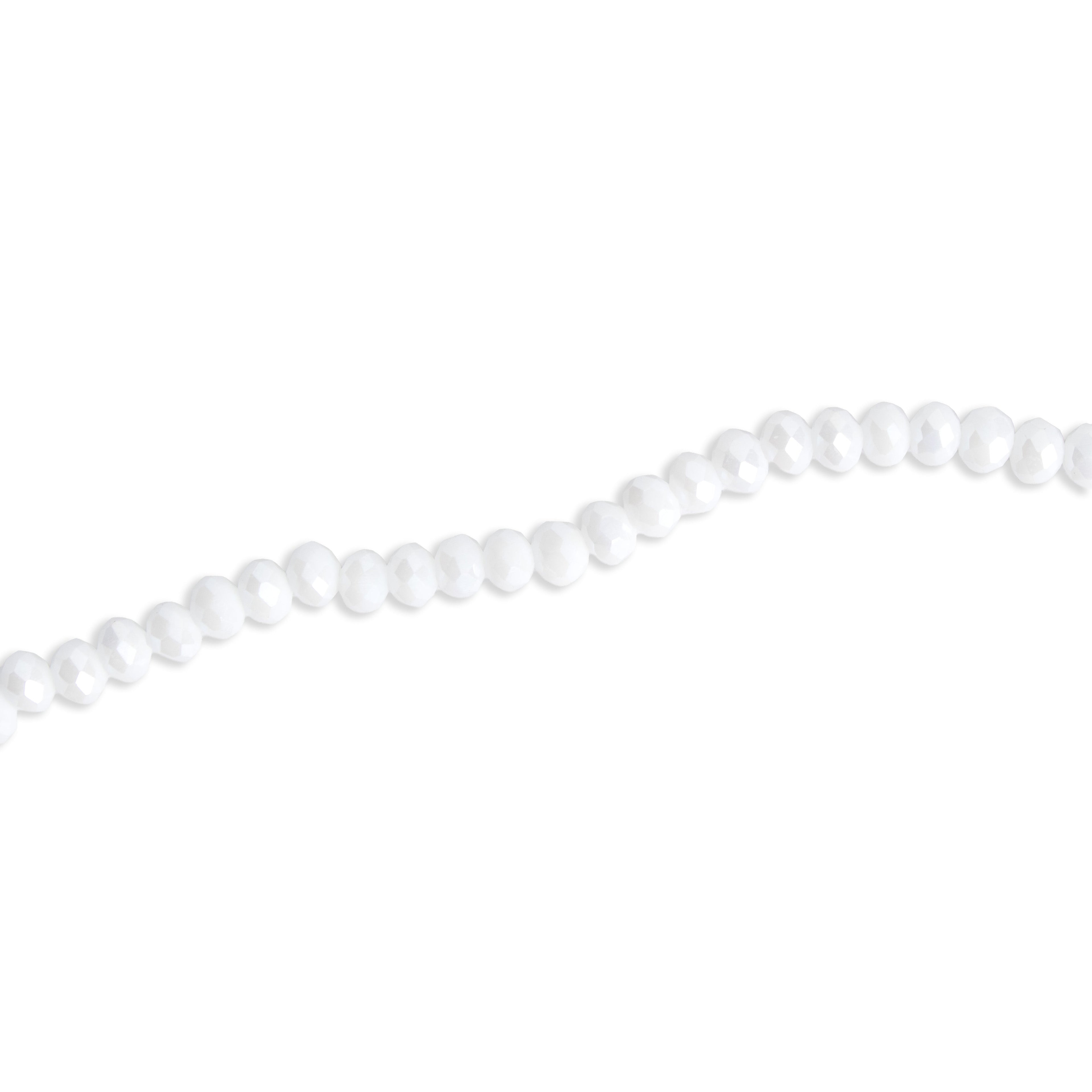 Fire Polished Beads Opaque Crystal 6mm White 1 string