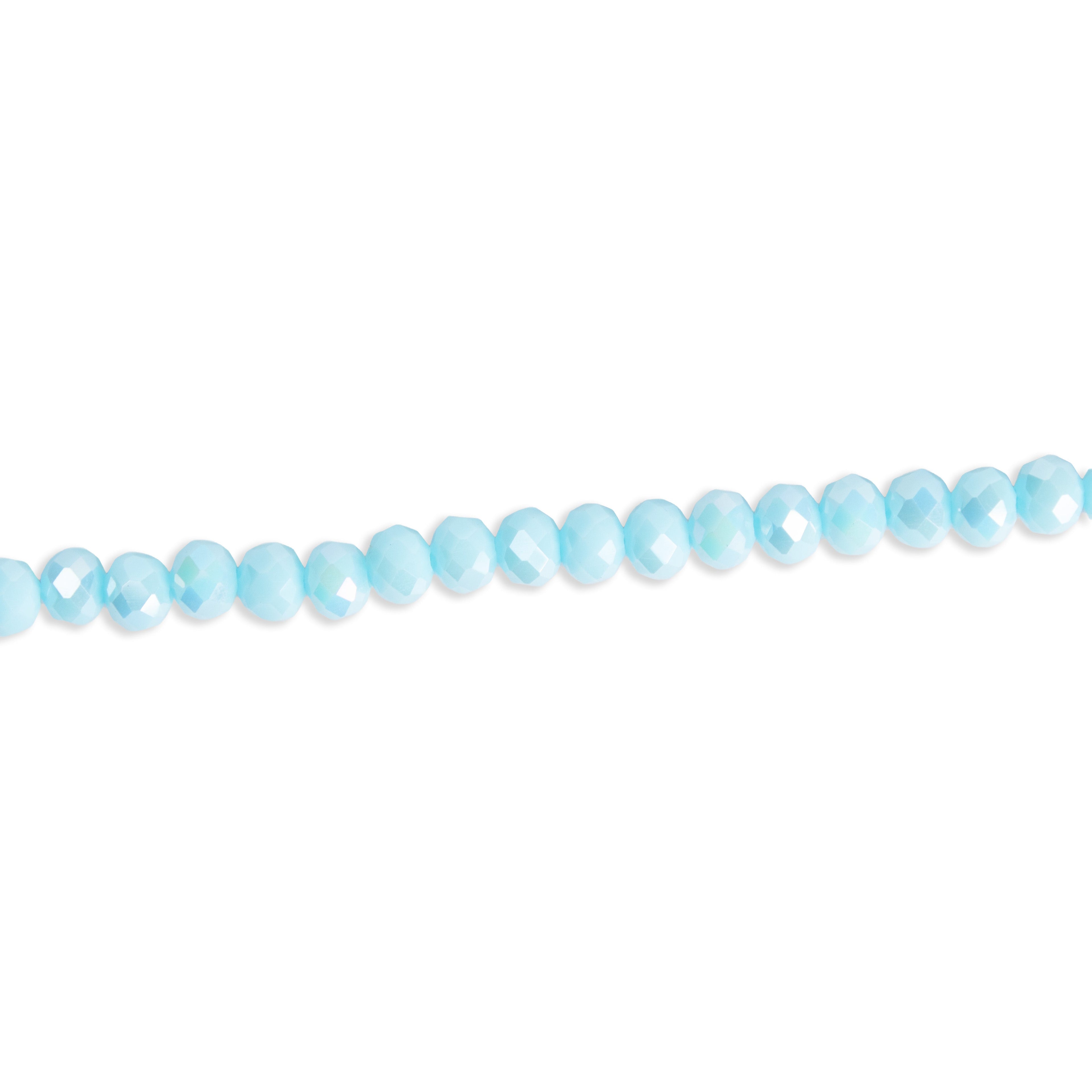 Fire Polished Beads Opaque Crystal 6mm Turquoise 1string