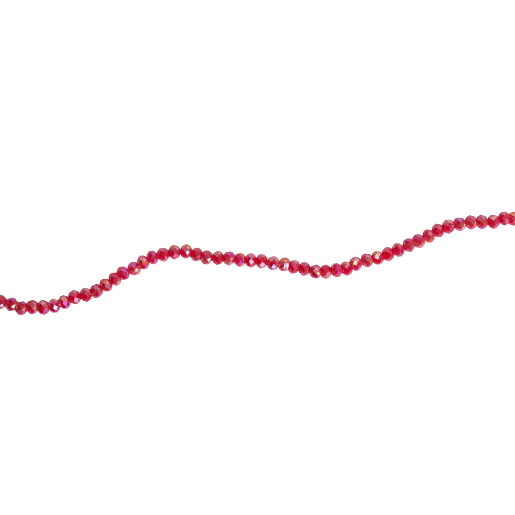 Fire Polished Beads Opaque Crystal 2mm Ruby Red 1 string