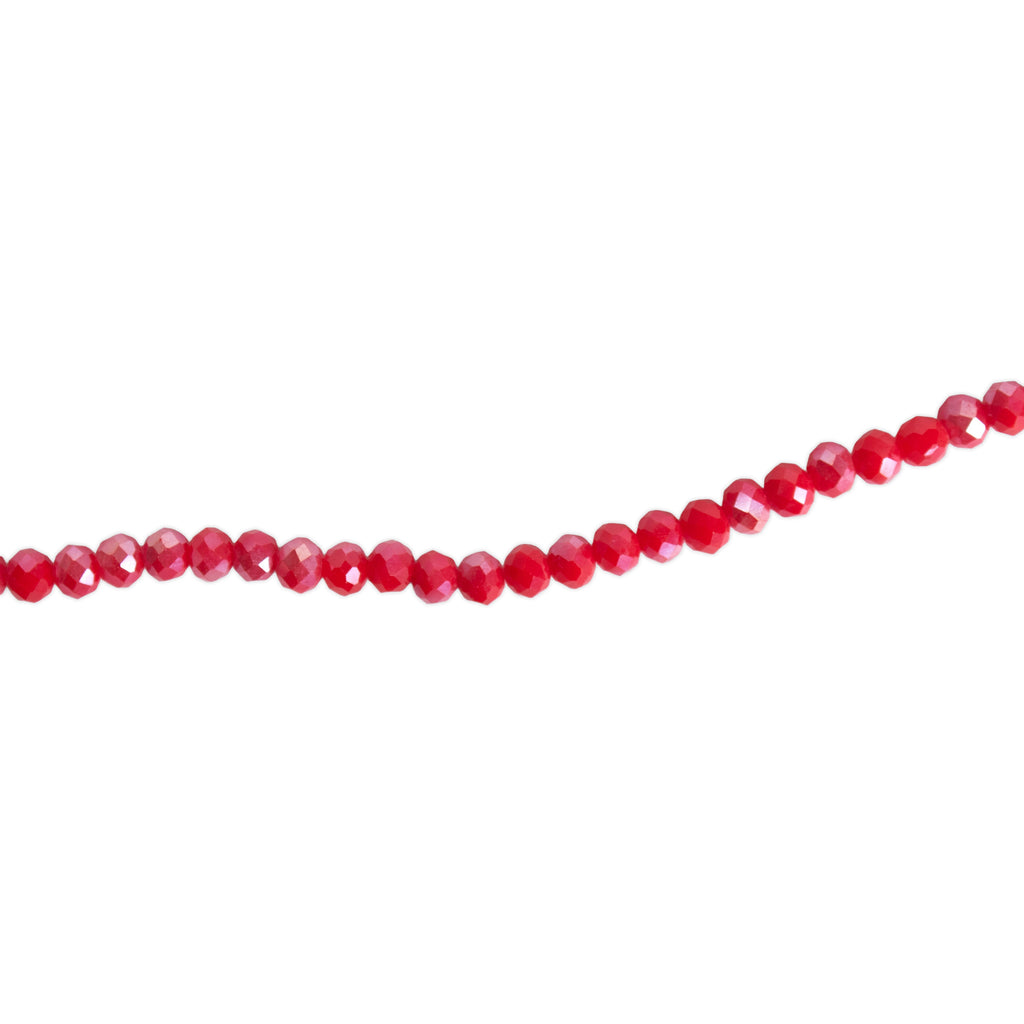 Fire Polished Beads Opaque Crystal 4mm Ruby Red 1 string
