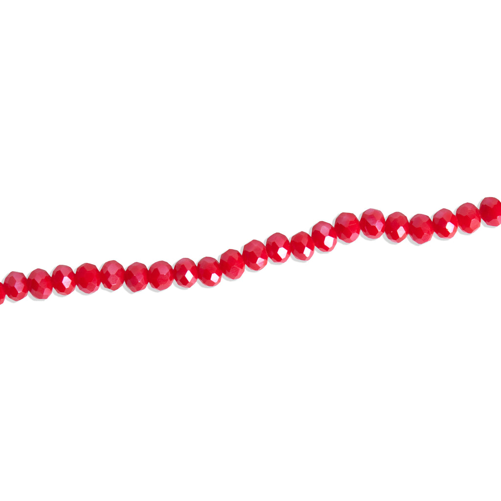 Fire Polished Beads Opaque Crystal 6mm Ruby Red 1 string