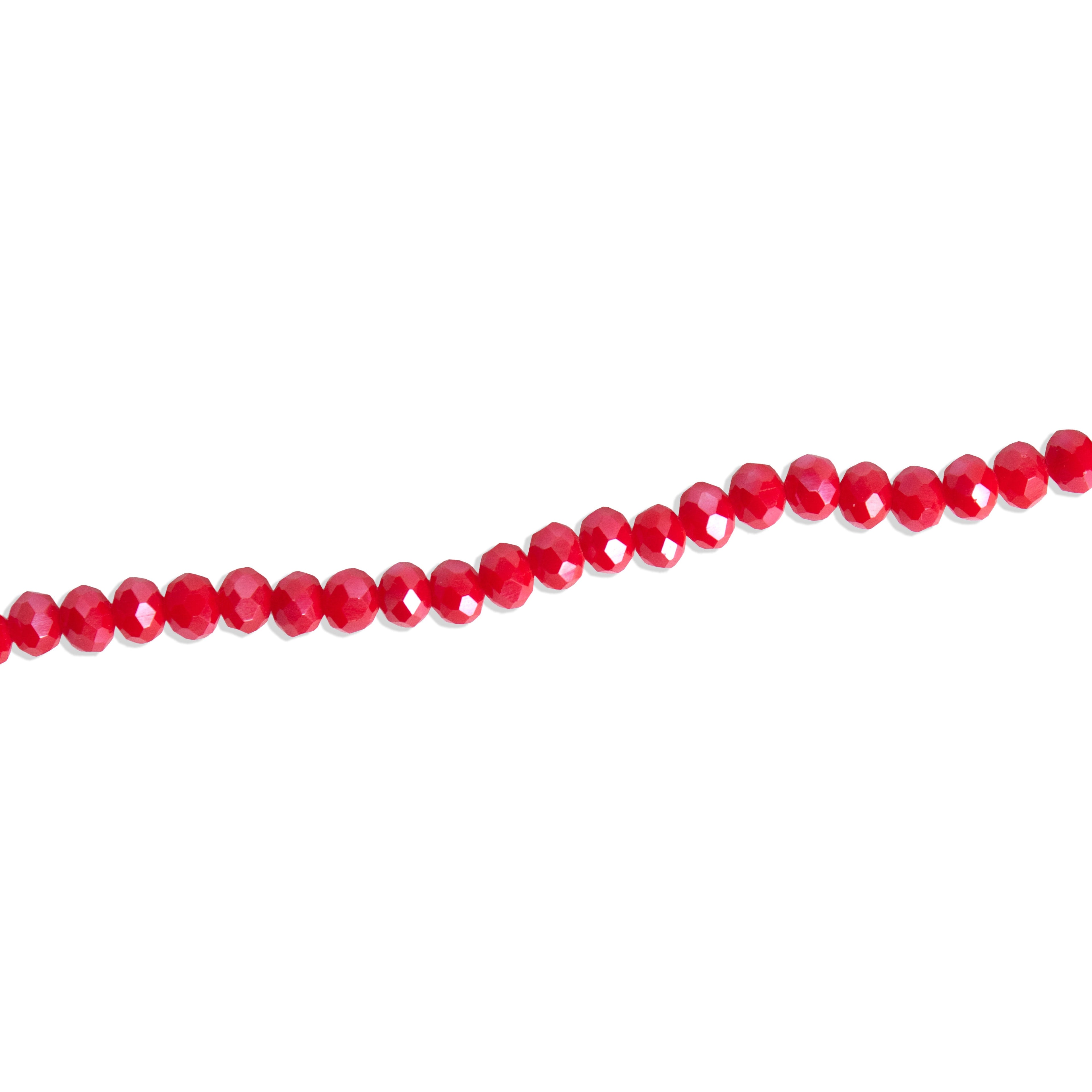 Fire Polished Beads Opaque Crystal 6mm Ruby Red 1 string