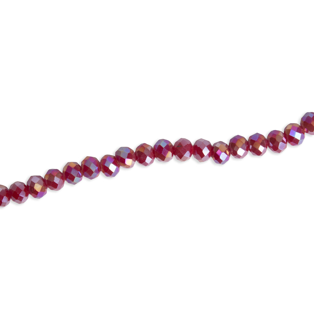 Fire Polished Beads Opaque Crystal 6mm Dark Red 1 string