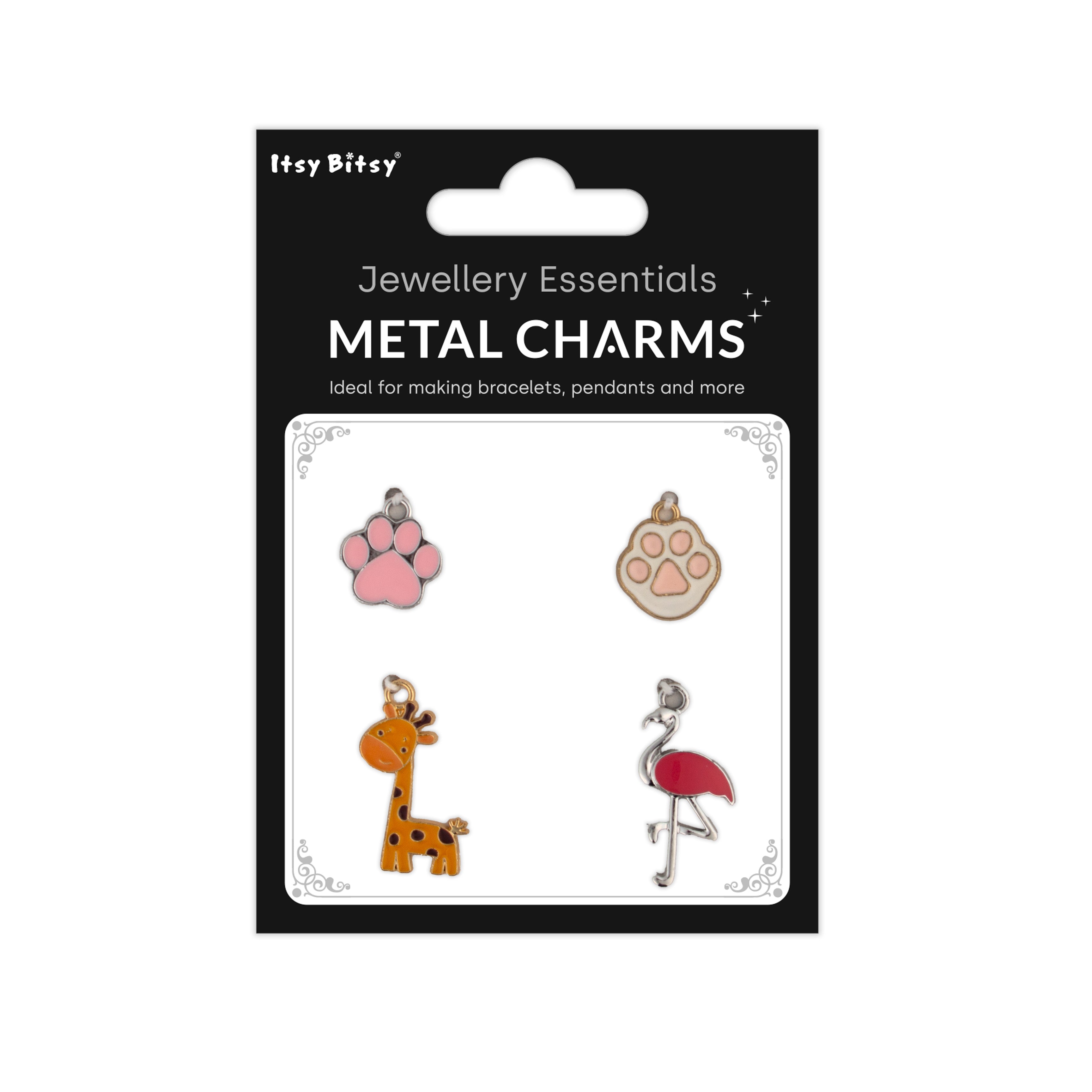 Metal Charms Paw-fect 4pc