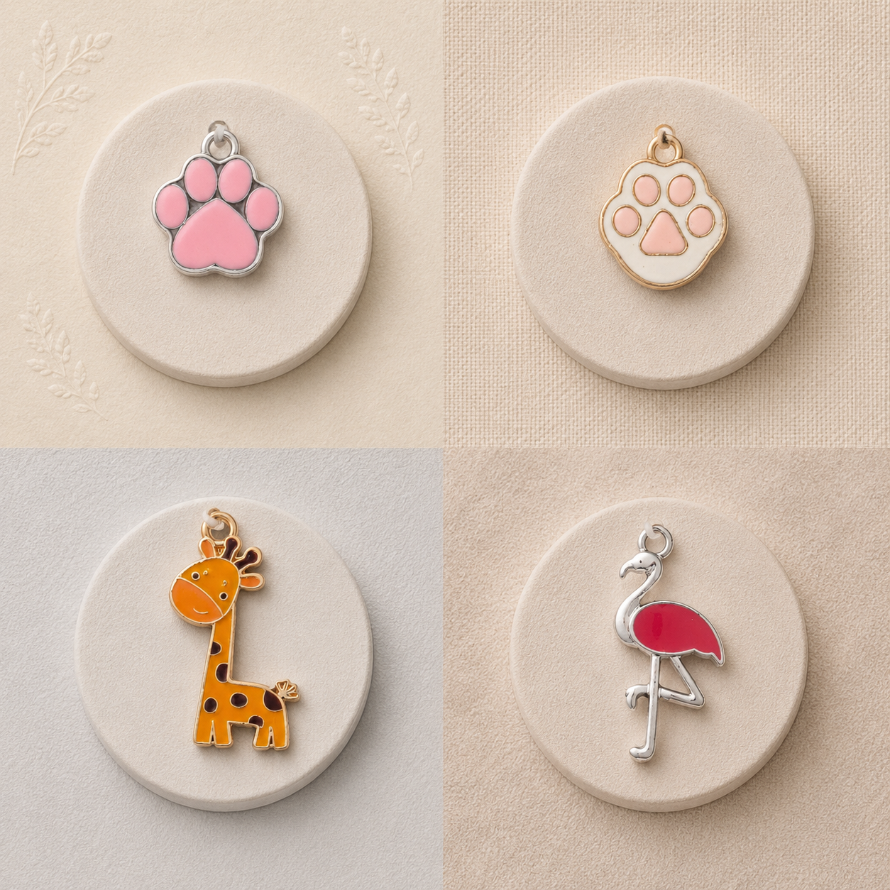 Metal Charms Paw-fect 4pc