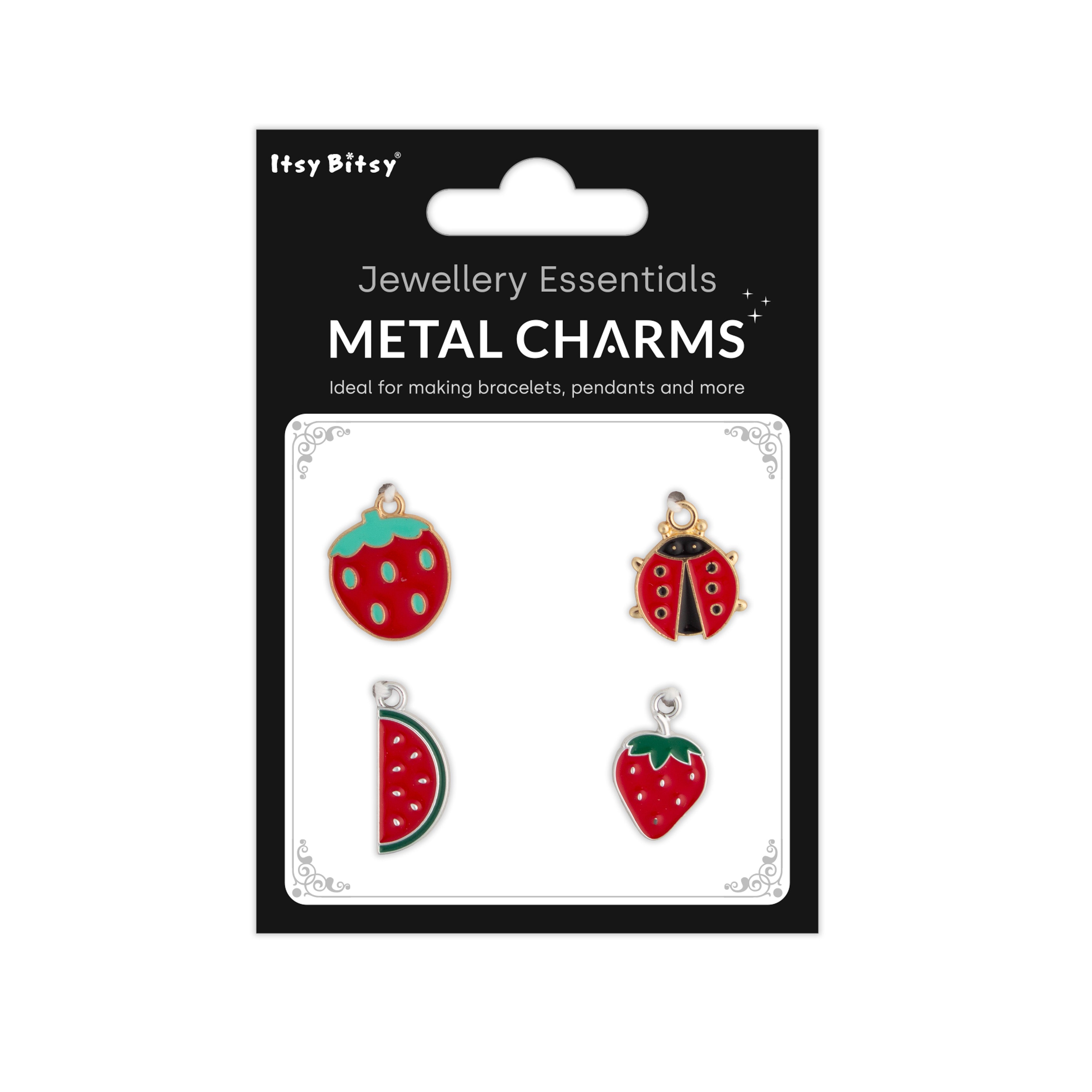 Metal Charms Fruit Bug 4pc